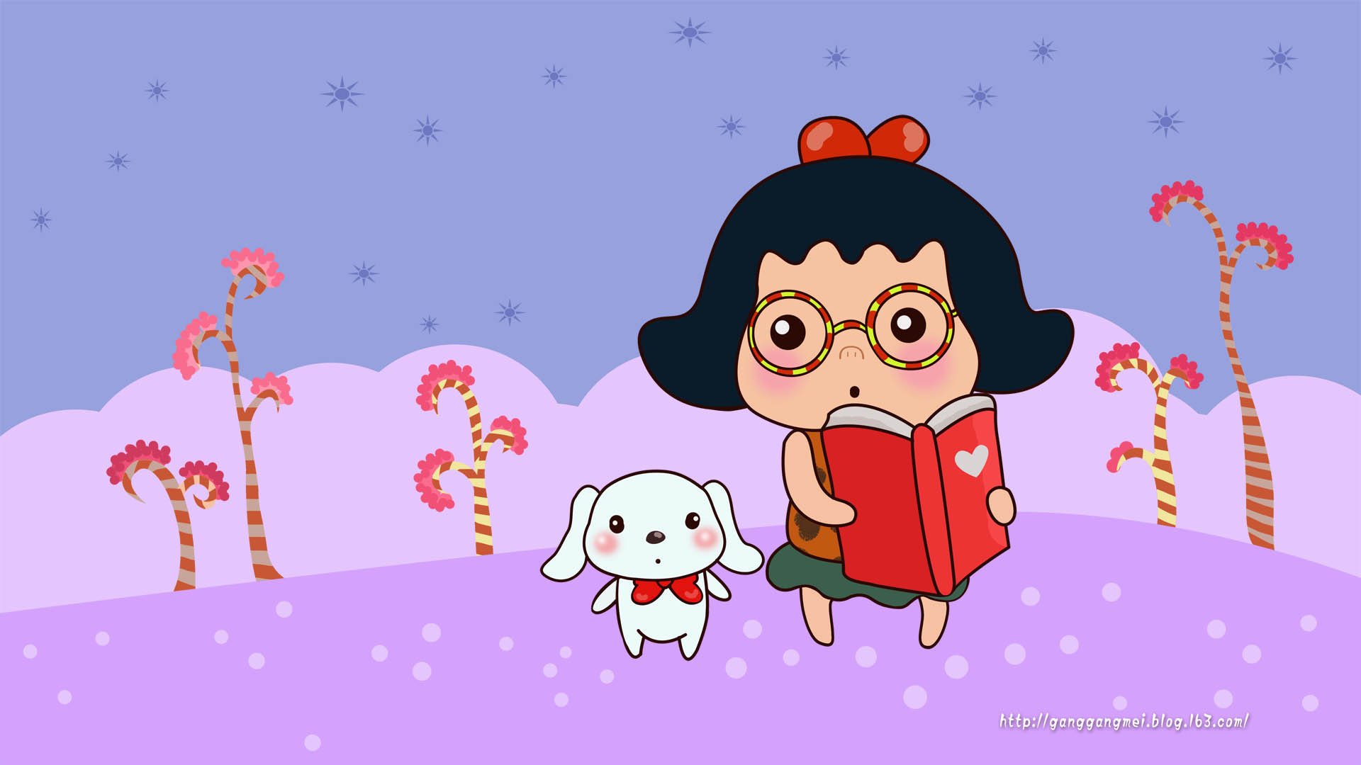 卡通 手绘 女孩 岗岗妹