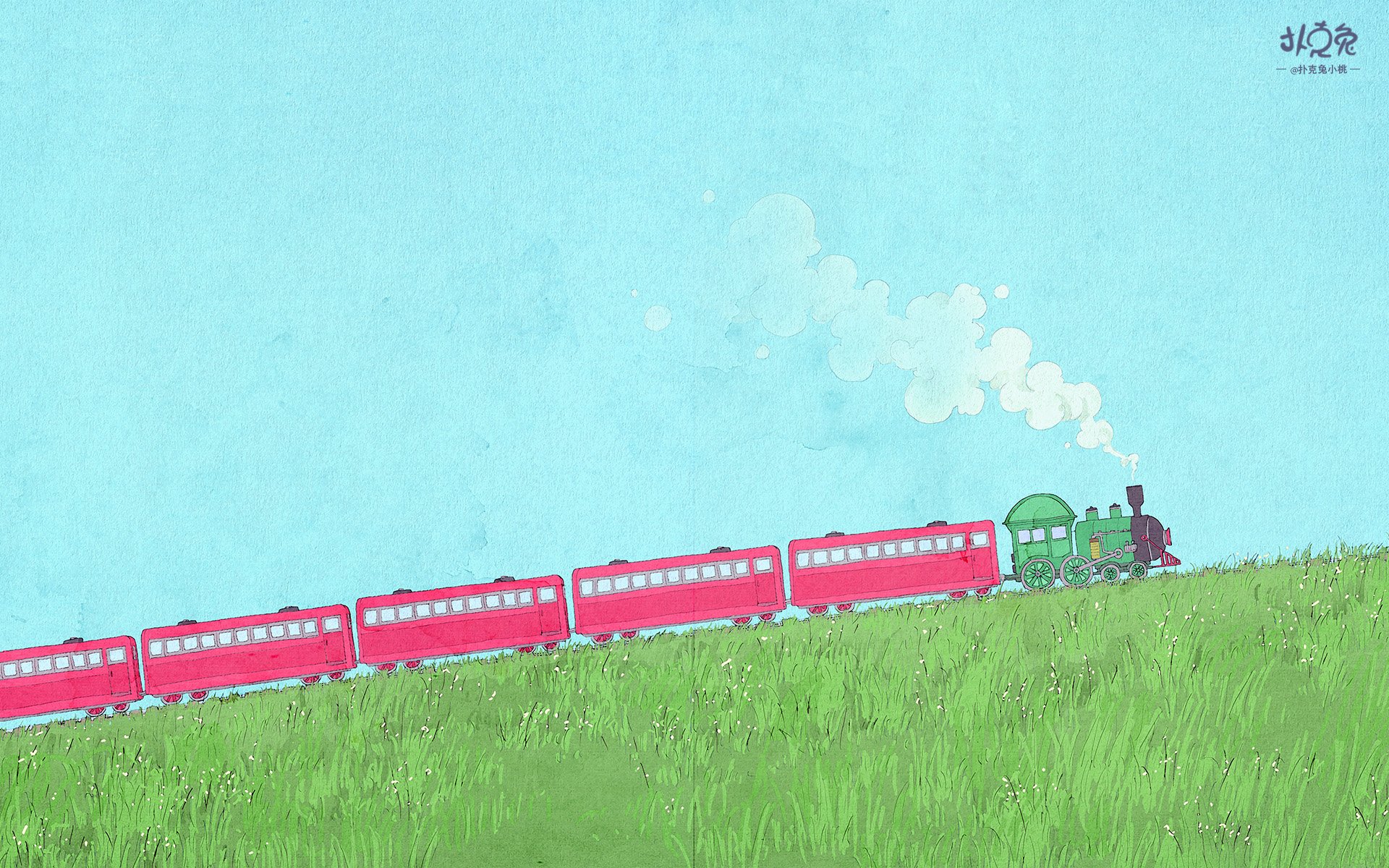 卡通 手绘 扑克兔