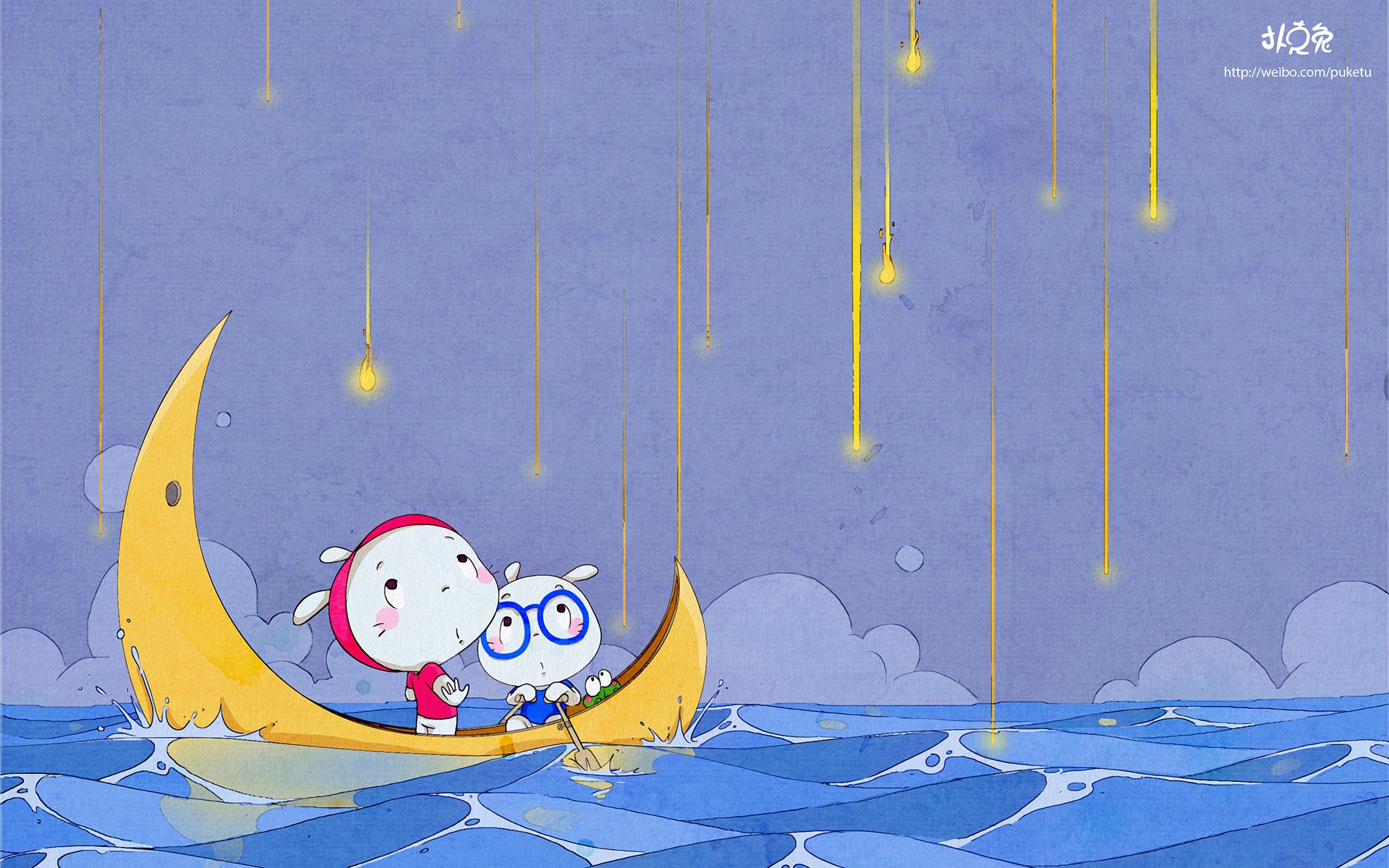 卡通 手绘 扑克兔