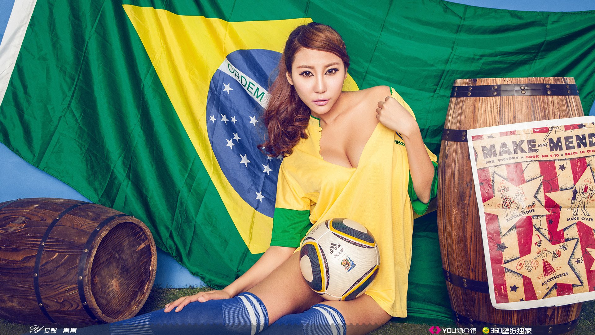 YOU物公馆  @YOU物公馆官博 美女 YOU物馆 足球宝贝 世界杯 Y女郎 果果