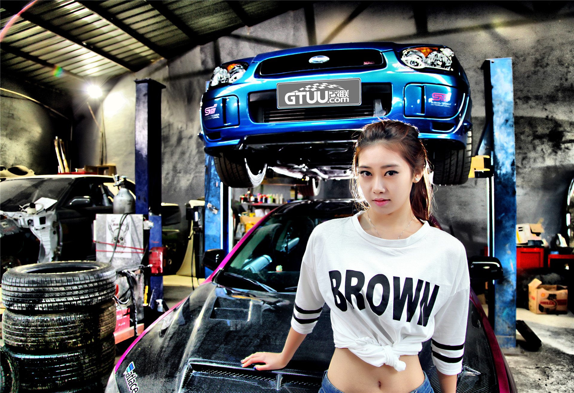 美女 改联网 车模 三菱翼神 吴兆婷