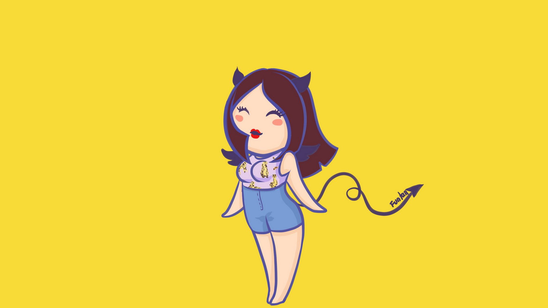 炫酷 另类 个性 简约 手绘 女孩 funfan