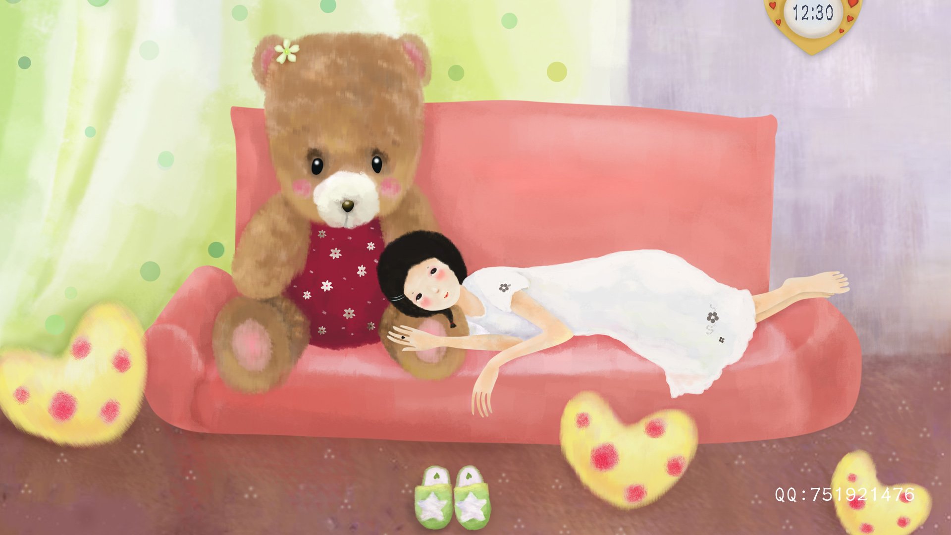 梦里飞插画 女孩 梦幻