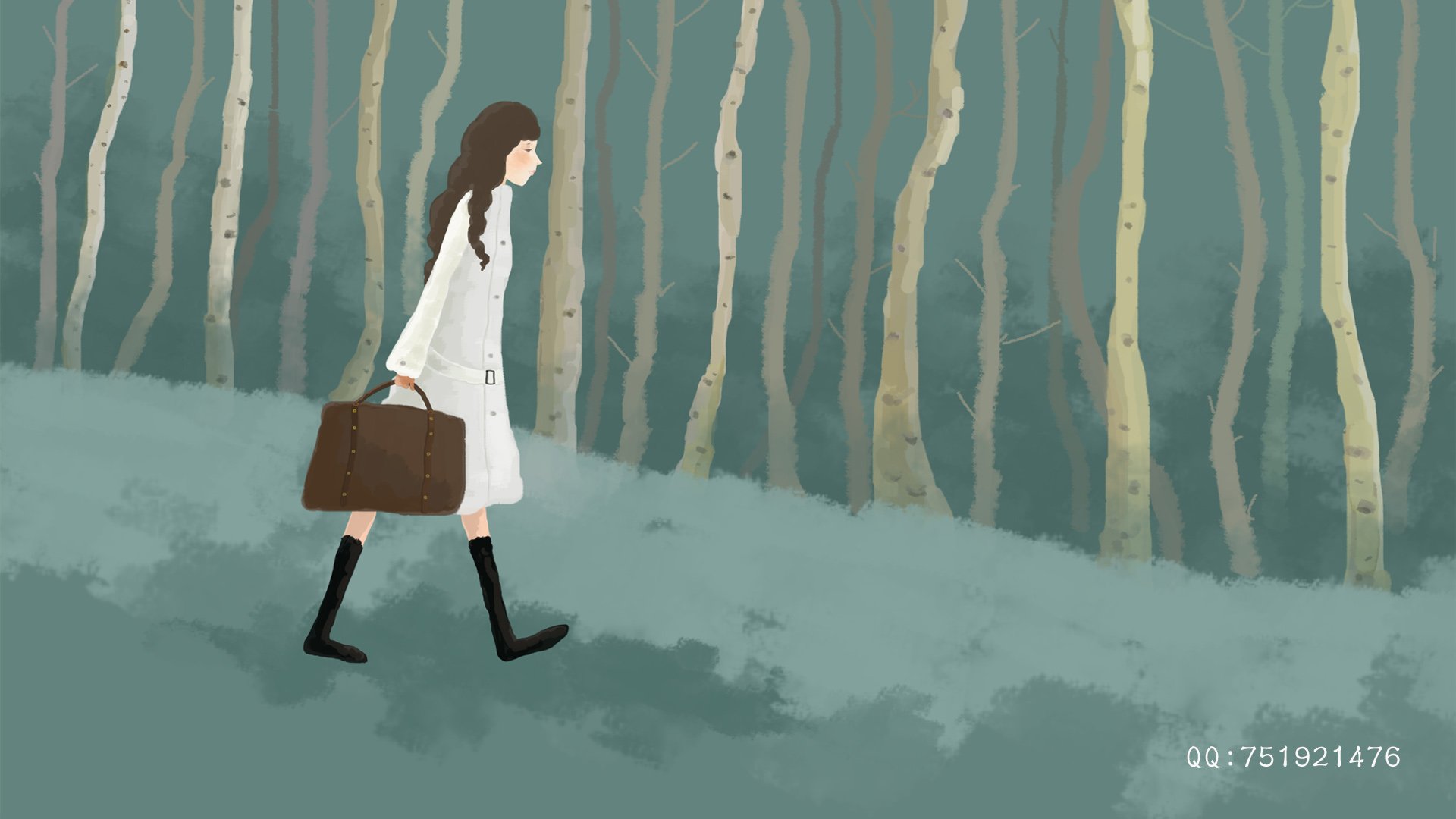 梦里飞插画 女孩 梦幻