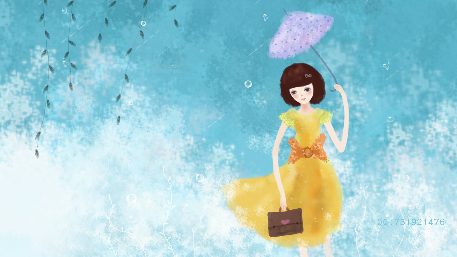 梦里飞插画 女孩 梦幻