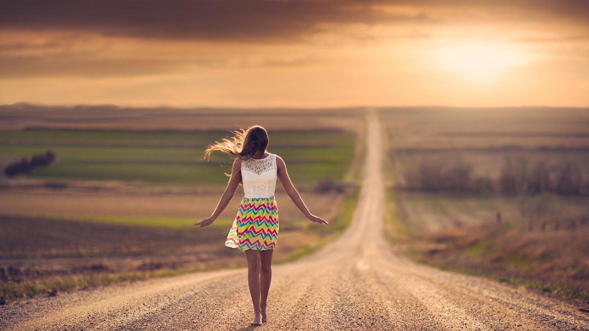 小清新 唯美 路 离开 美女 背影