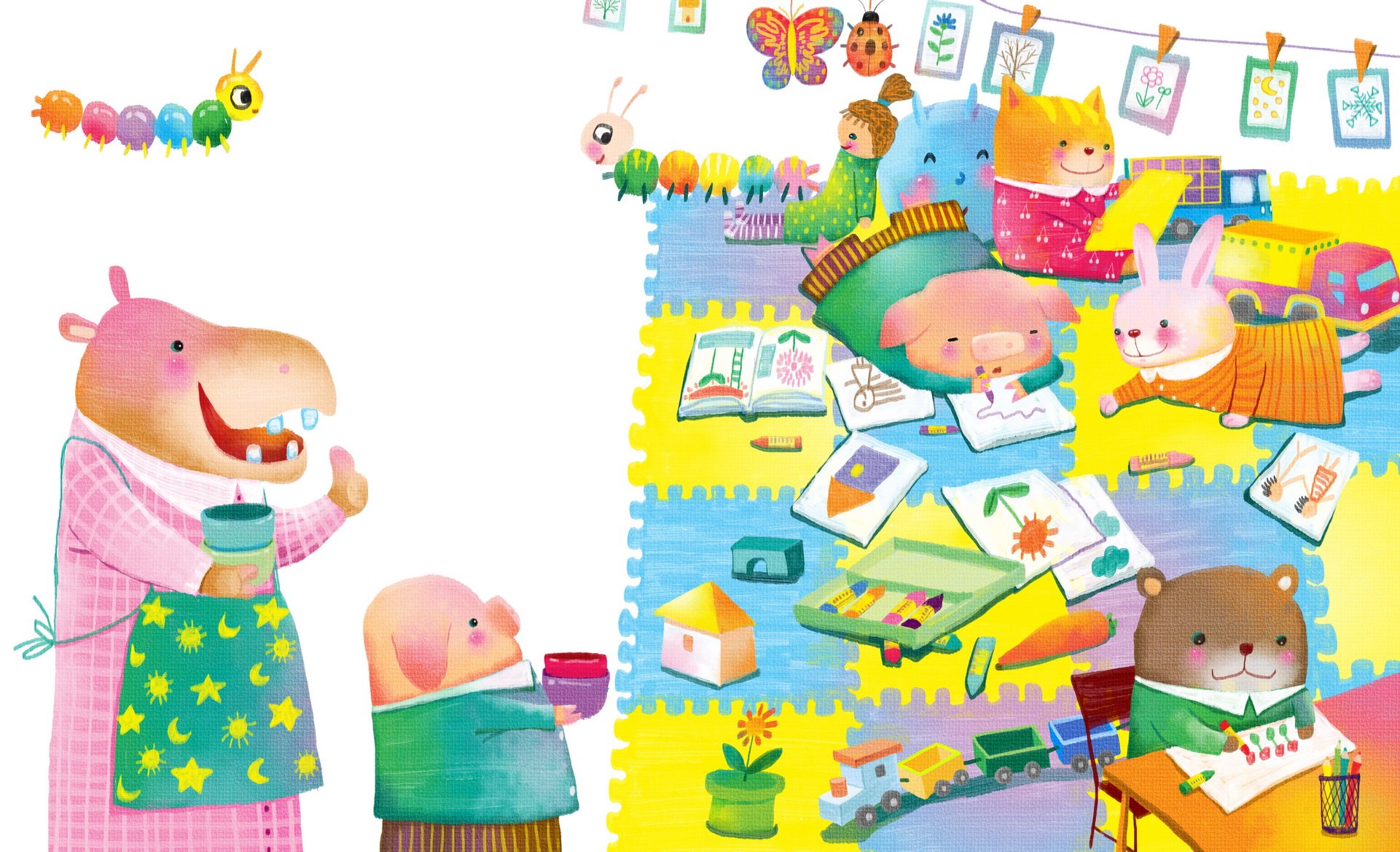 画儿晴天 童趣 手绘