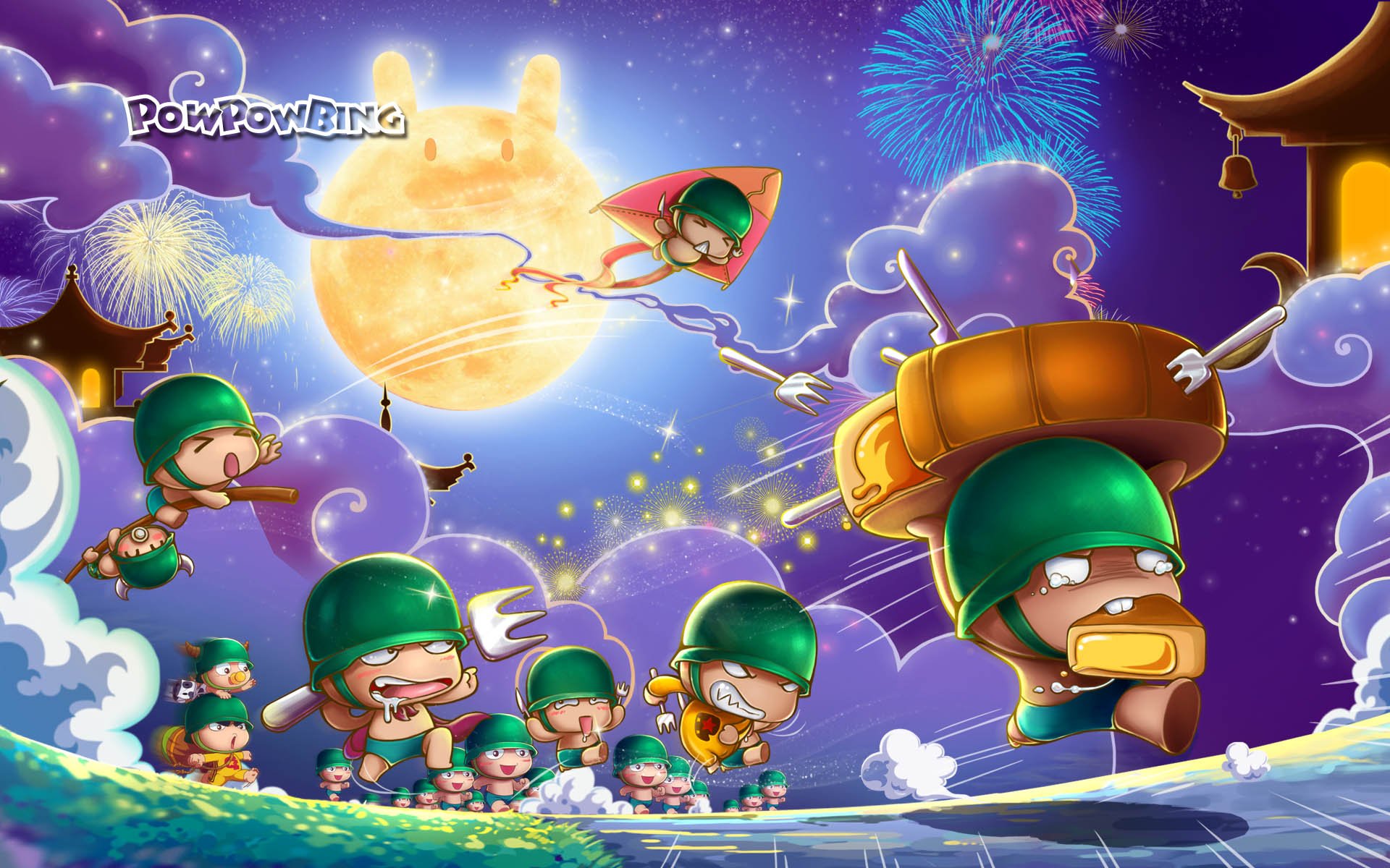 炮炮兵 中秋节 节日 祝福