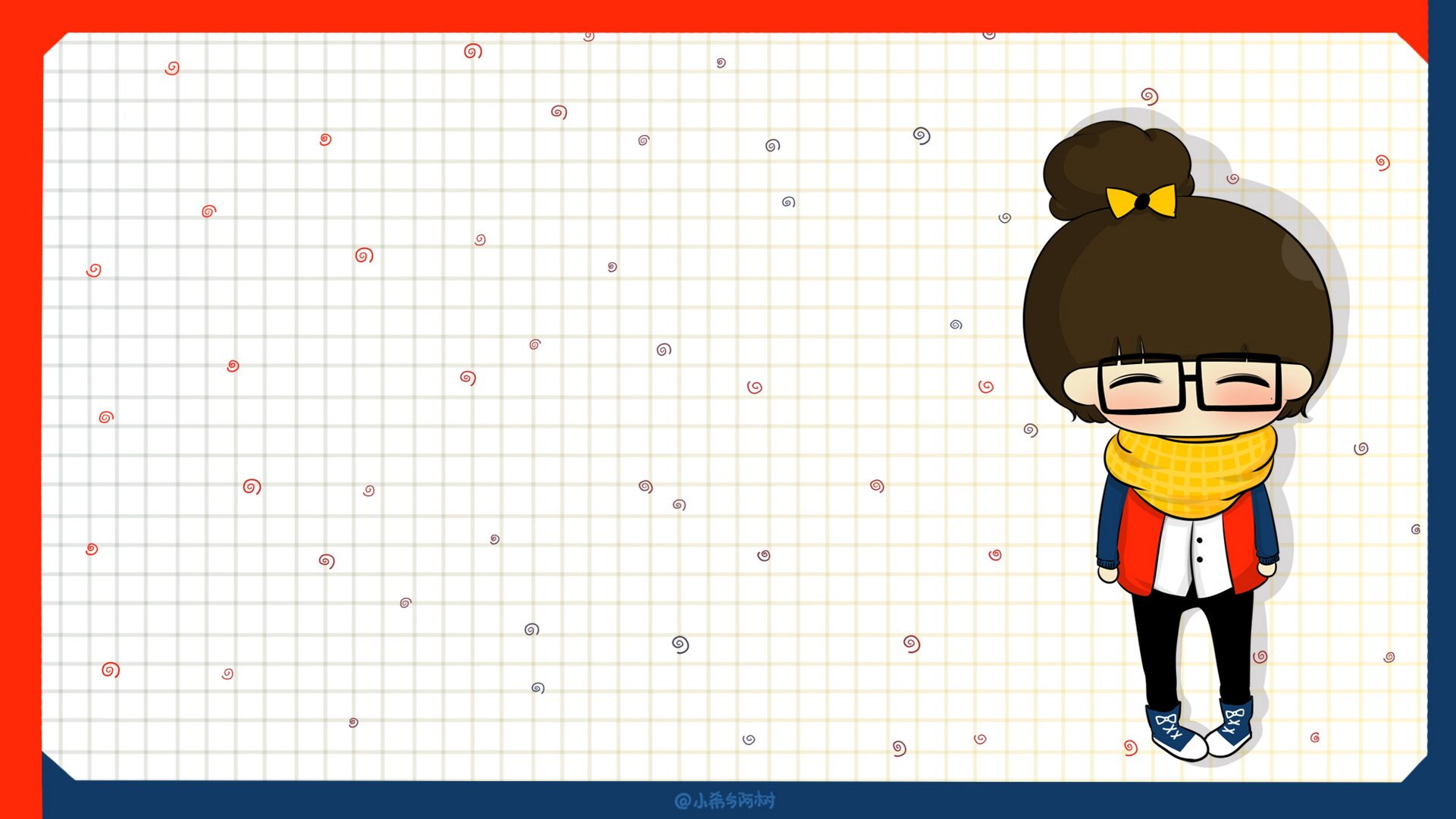 小希和阿树 卡通 手绘 可爱  爱情