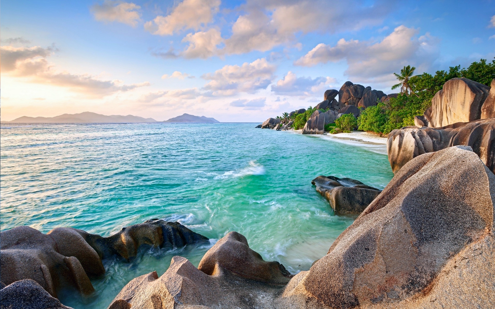 自然风景  清新唯美蓝色海岸风景
