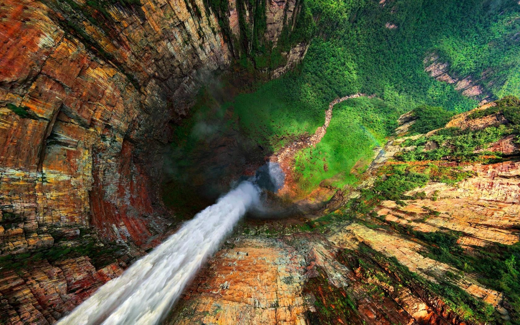 风景 瀑布 流水
