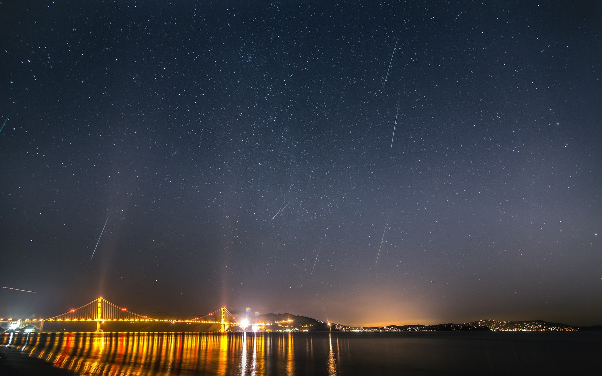风景 城市夜景 星空 灯光