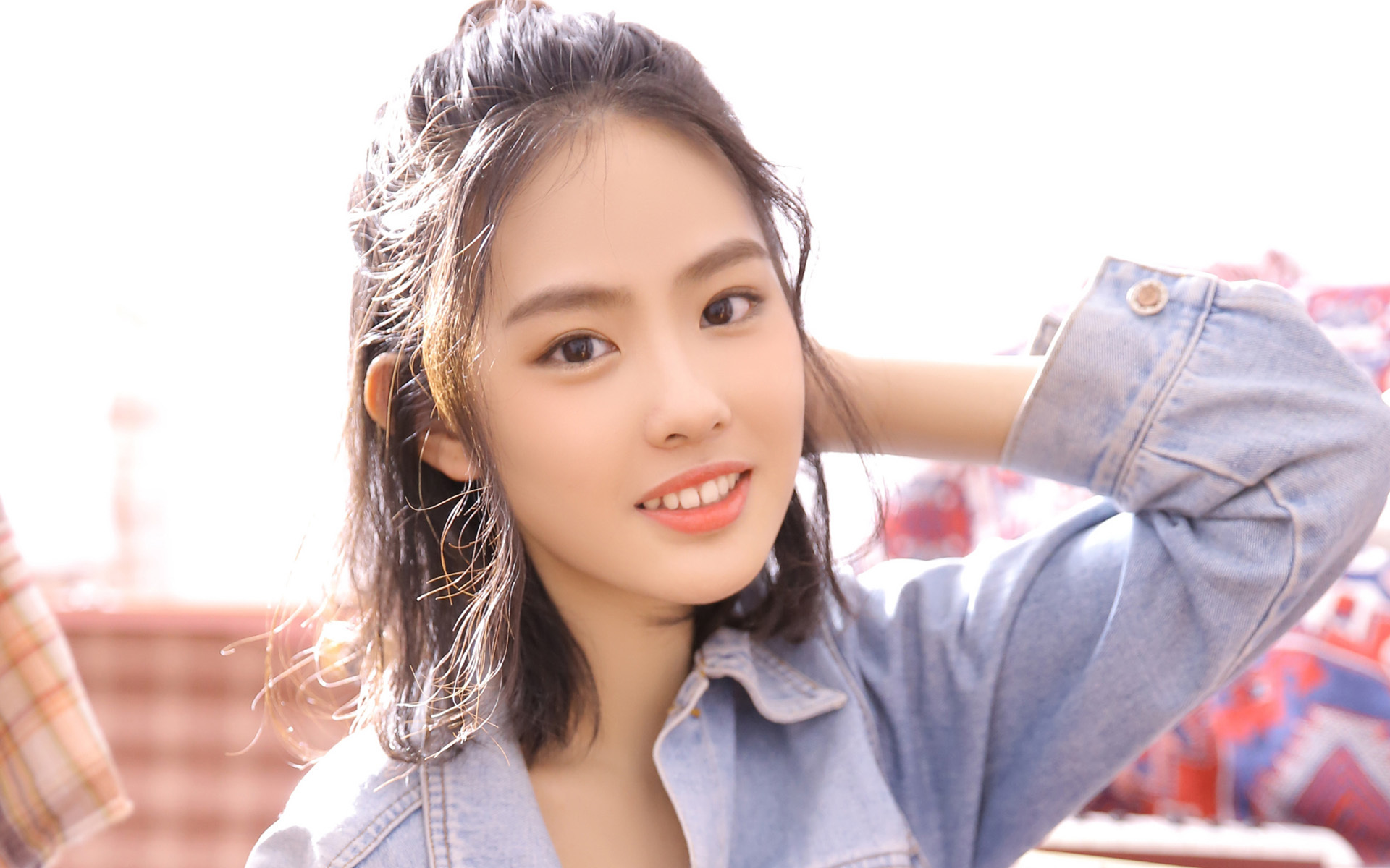 清纯  牛仔衬衣美女性感