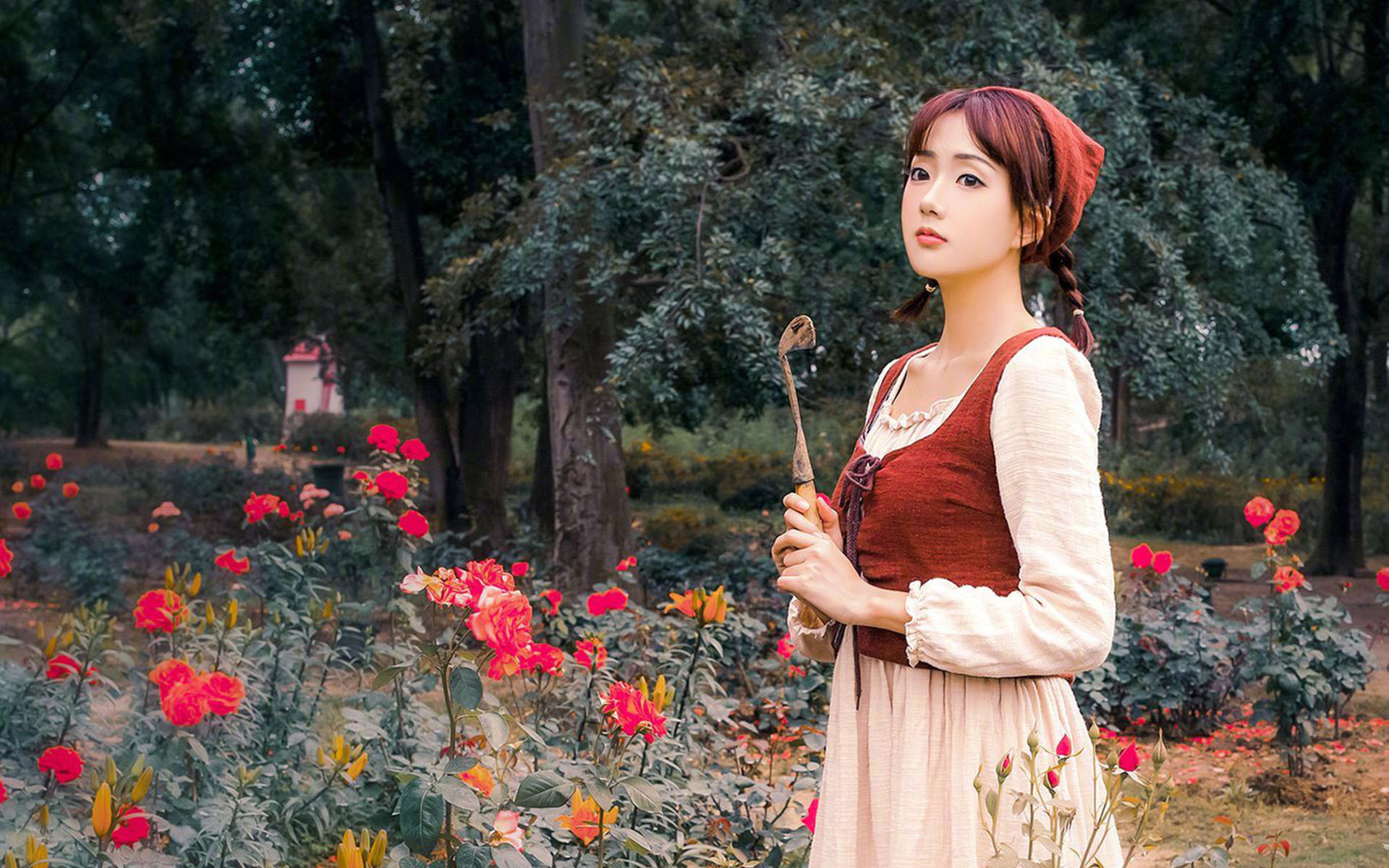 清纯   甜美少女  唯美花丛