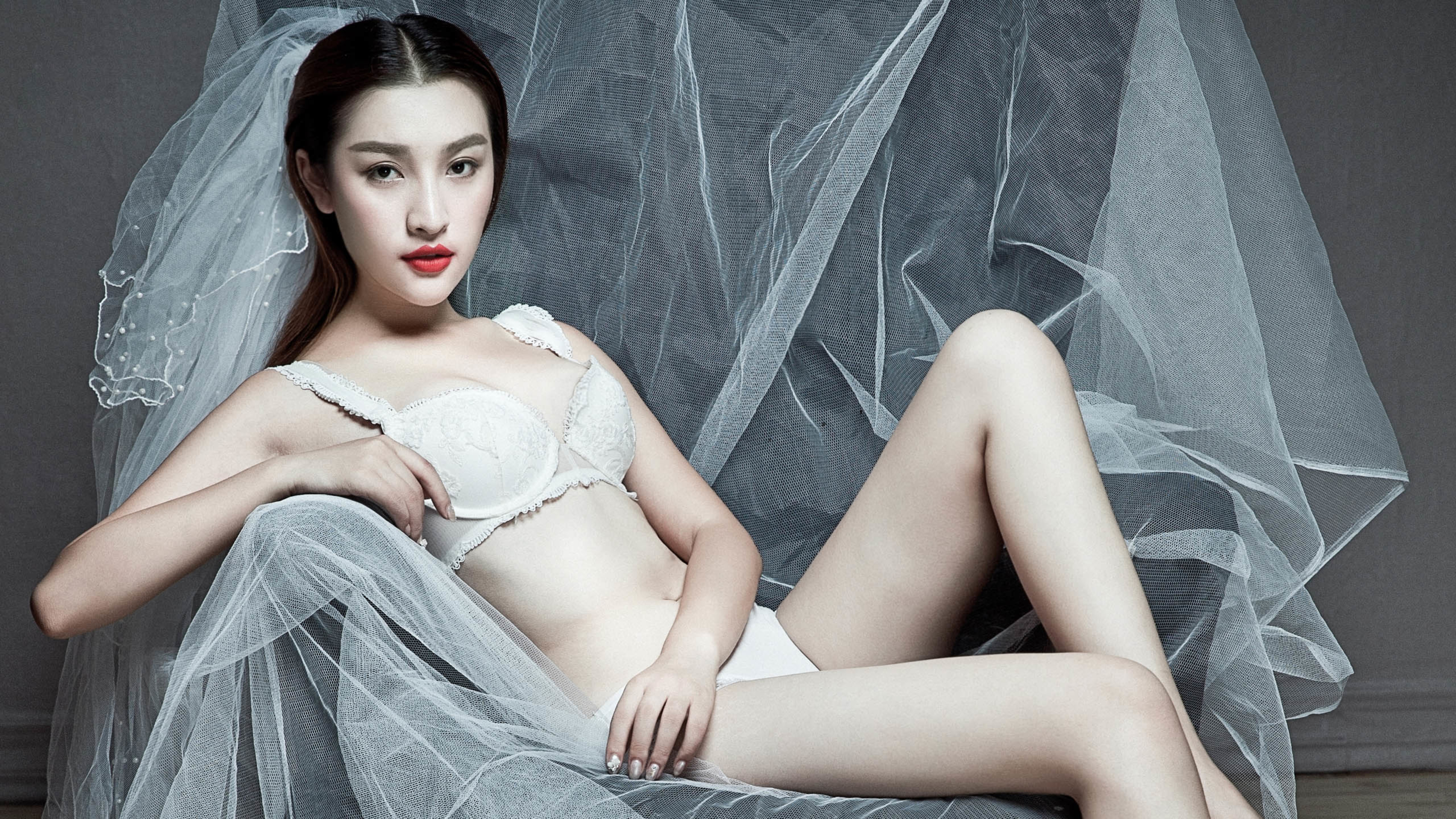 内衣模特 头纱