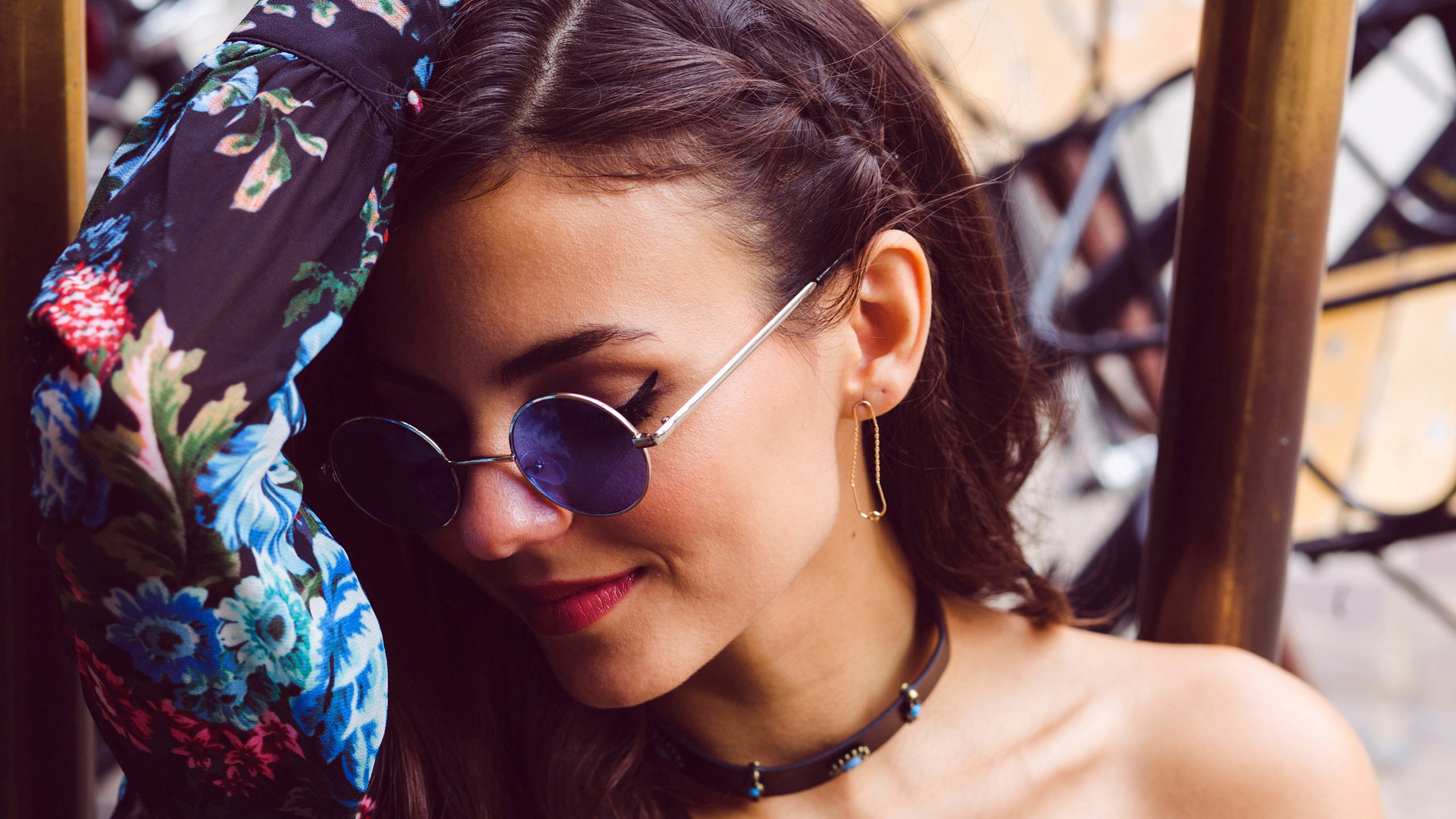 欧美女神 性感 墨镜 锁骨