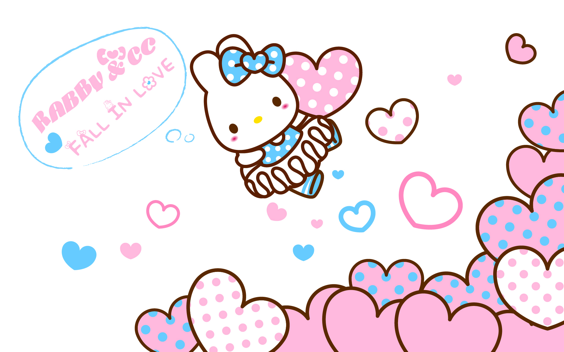 RABBYCC 卡罗 fall in love 可爱 卡通 宽屏