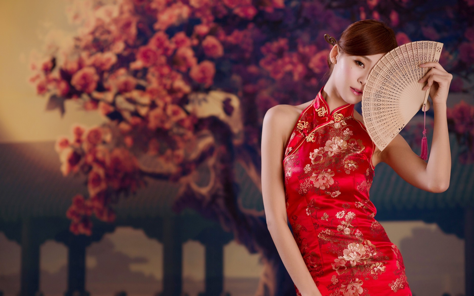 清纯 旗袍 扇子 古典