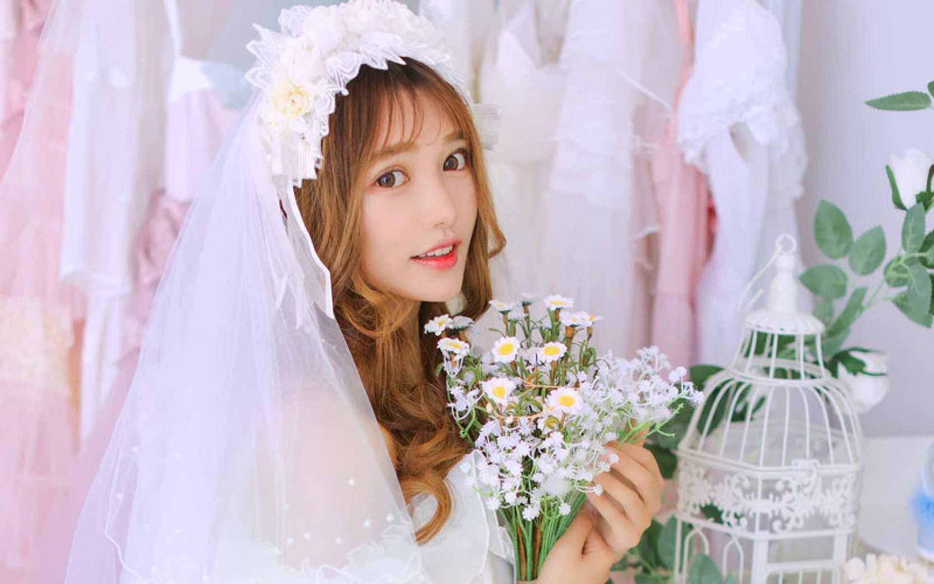 清纯  婚纱美女 优雅