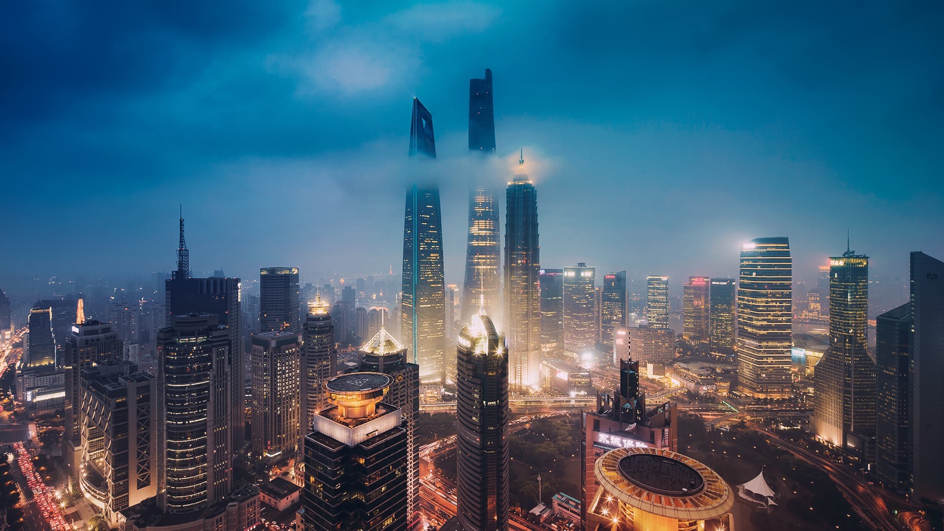 风景 上海 夜景 建筑