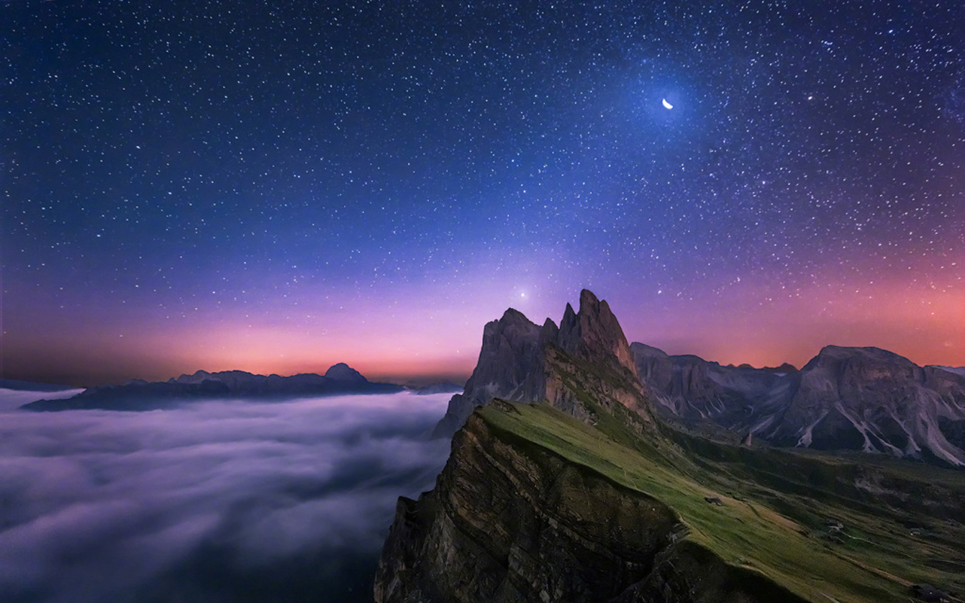 风景 自然风光 星空 山峰