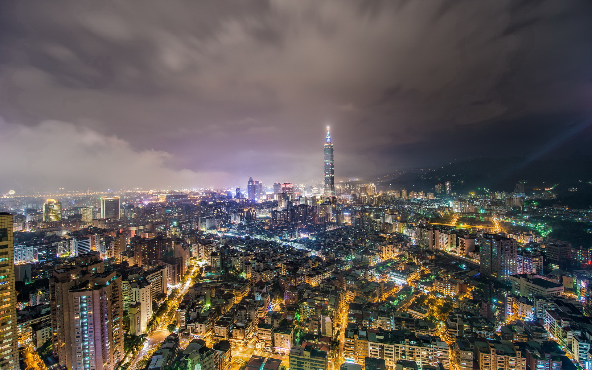 台北101 摩天大楼 夜景 风光 风景 宽屏