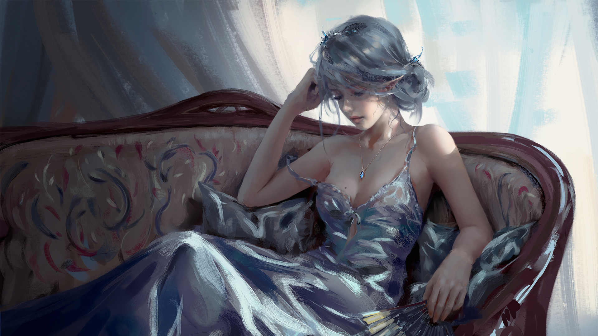 动漫  鬼刀 手绘  美女