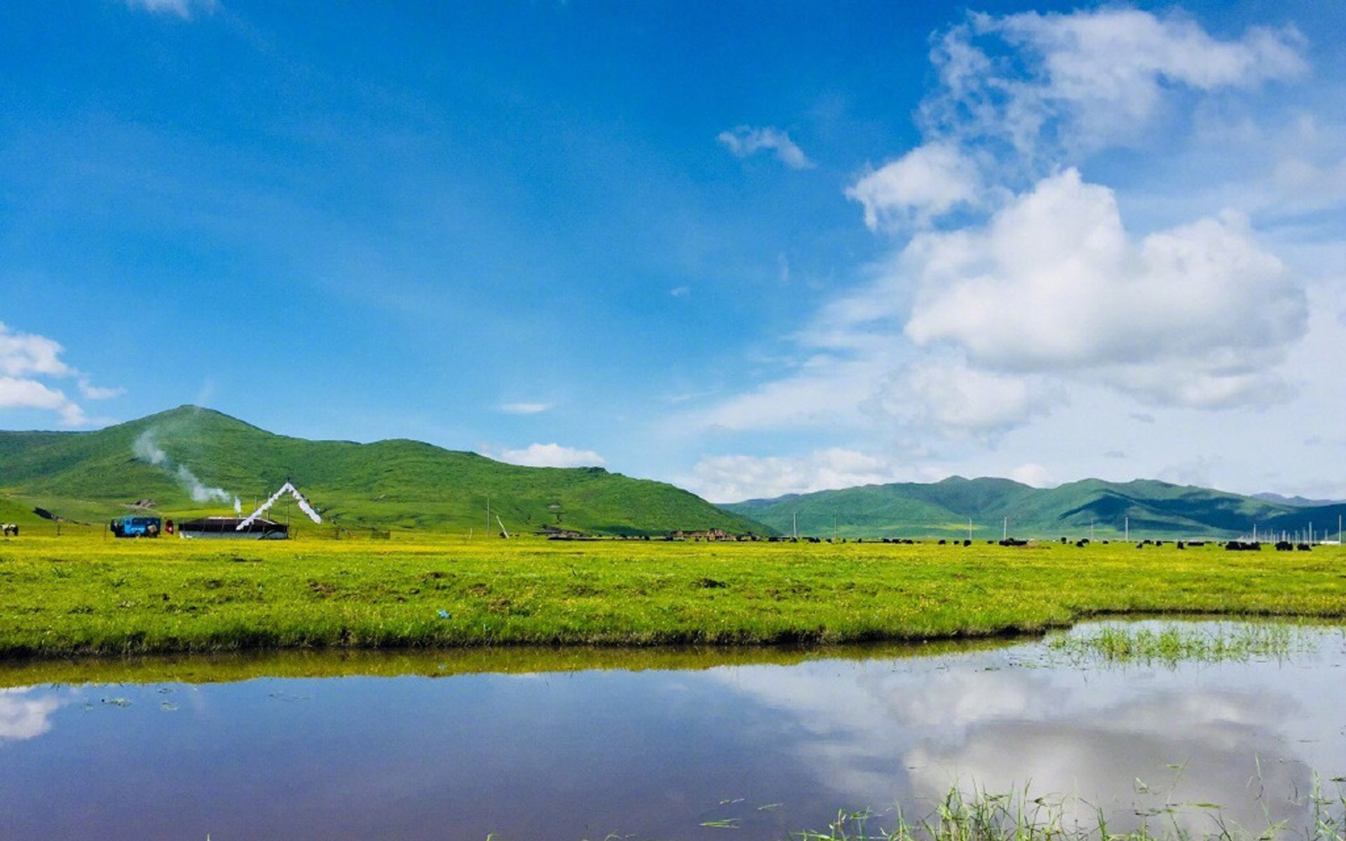 蓝天白云  碧水蓝天  山水风光