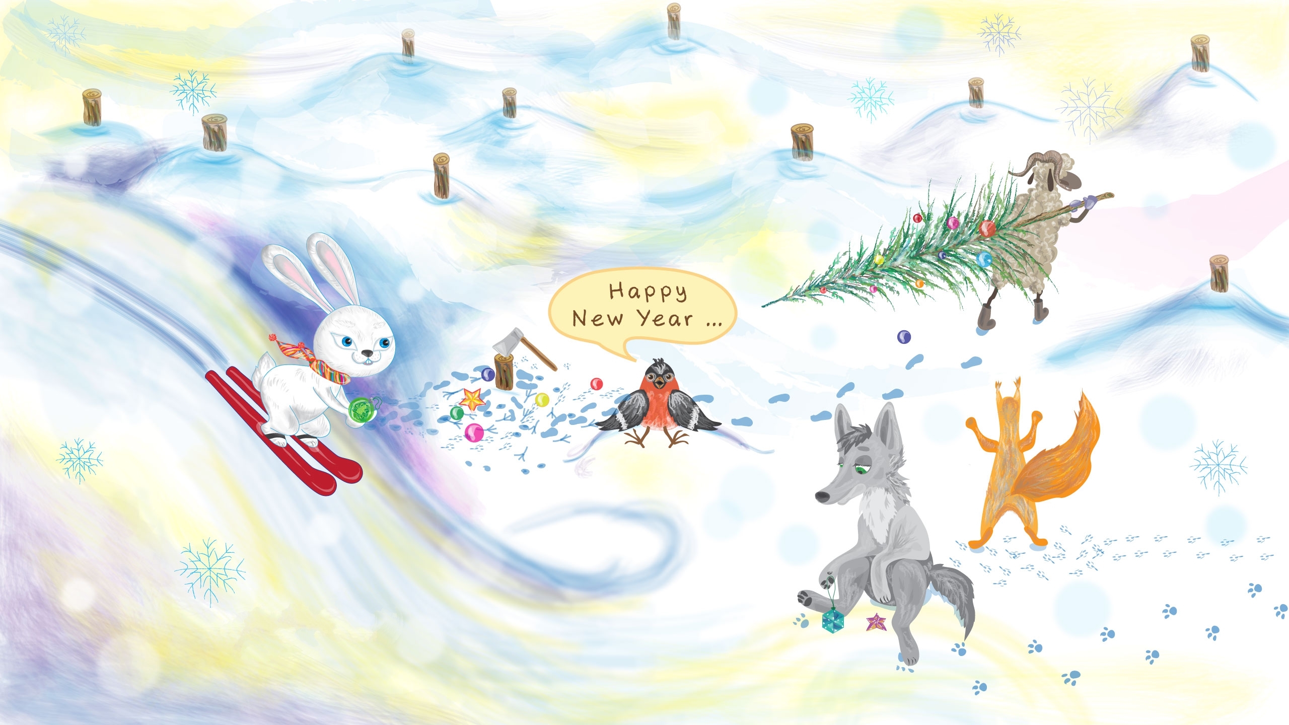 2017 元旦节 新年快乐 动物