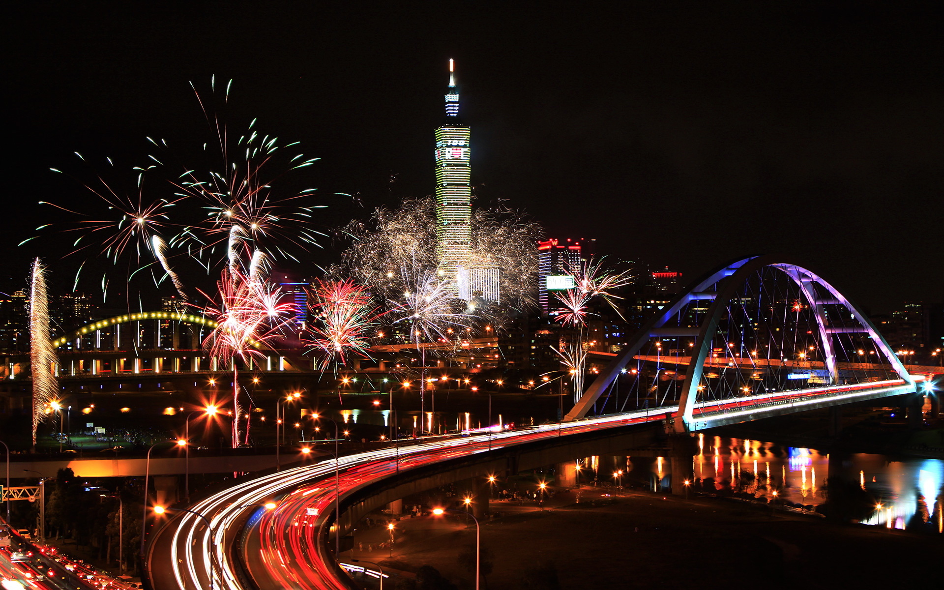 台北101 摩天大楼 夜景 风光 风景 宽屏