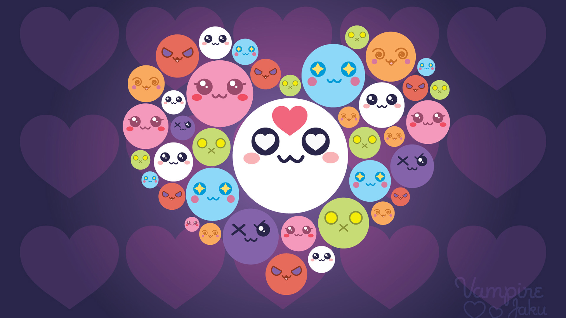 浪漫手绘 笑脸 爱心