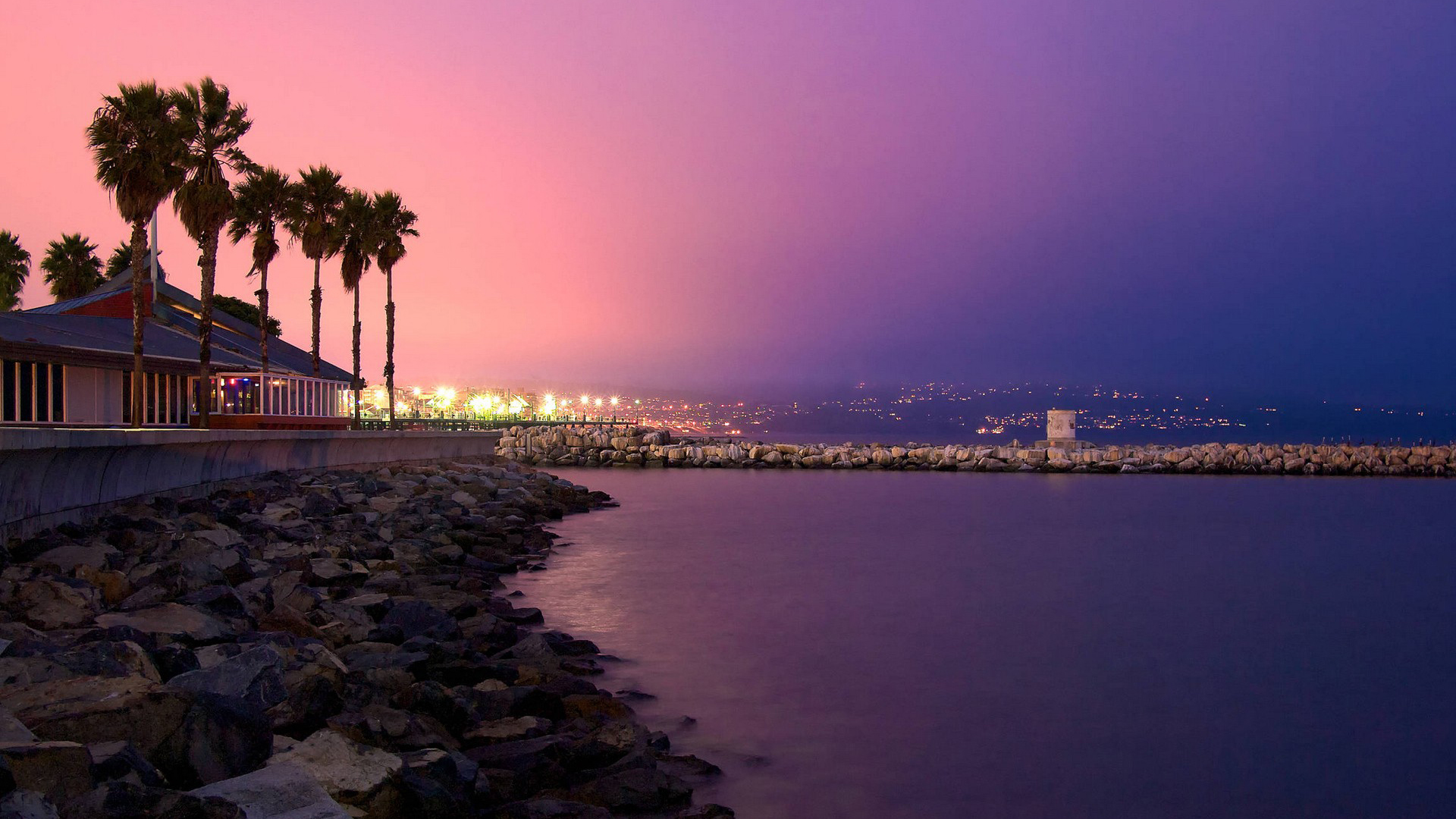 风景 城市夜景 晚霞