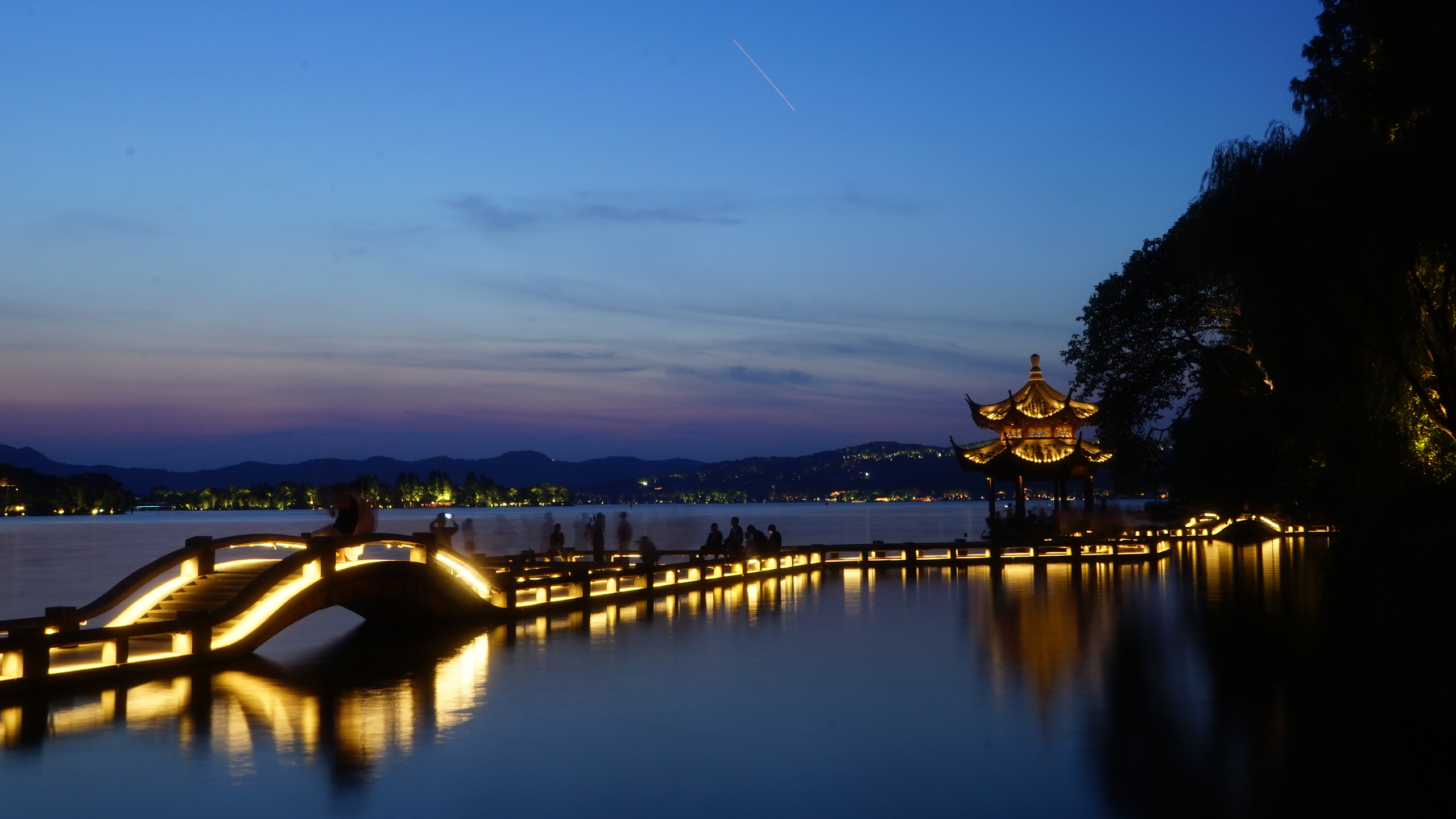 风景 城市夜景 杭州西湖 湖泊