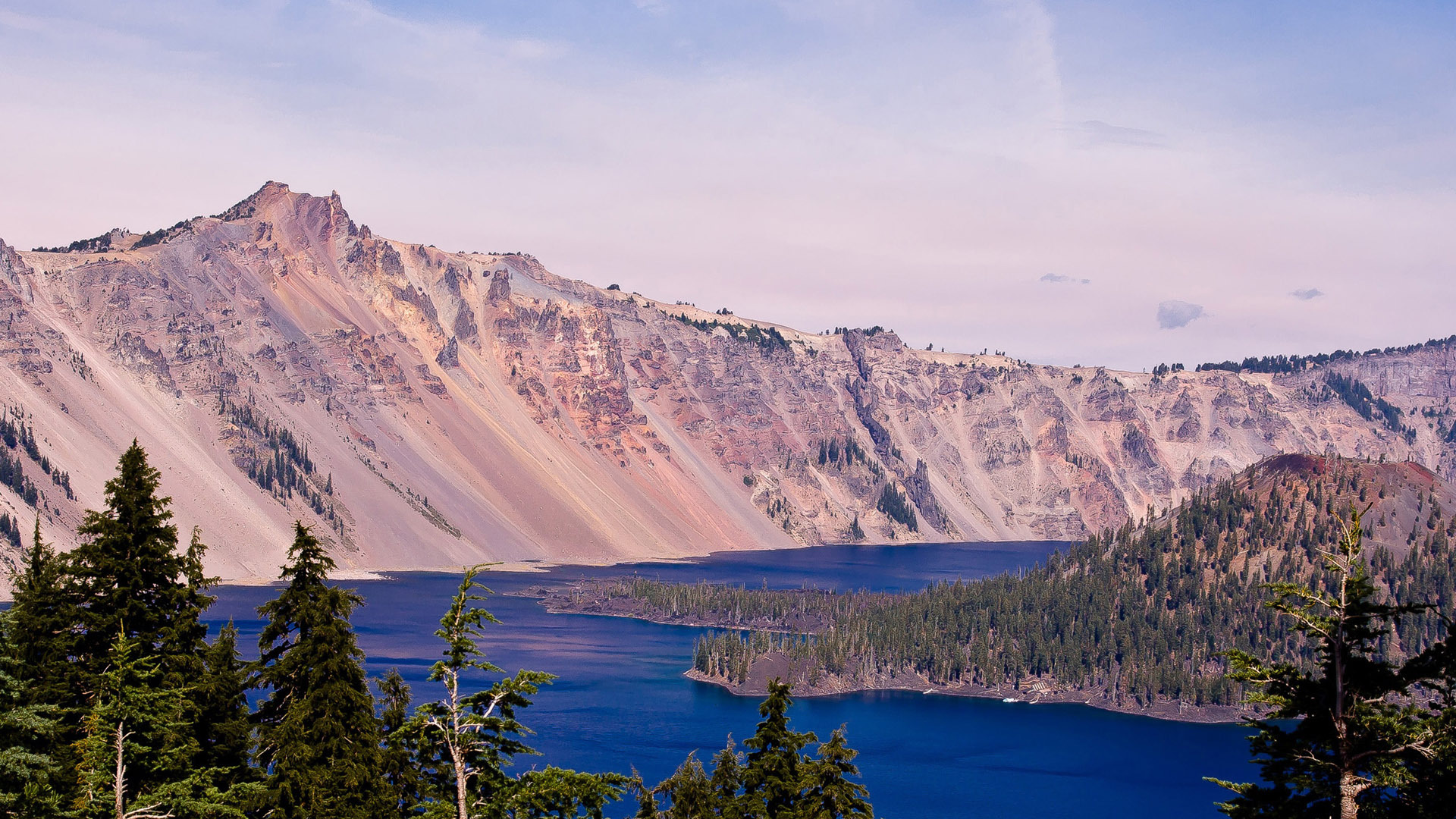 自然风光  火山湖唯美自然风光