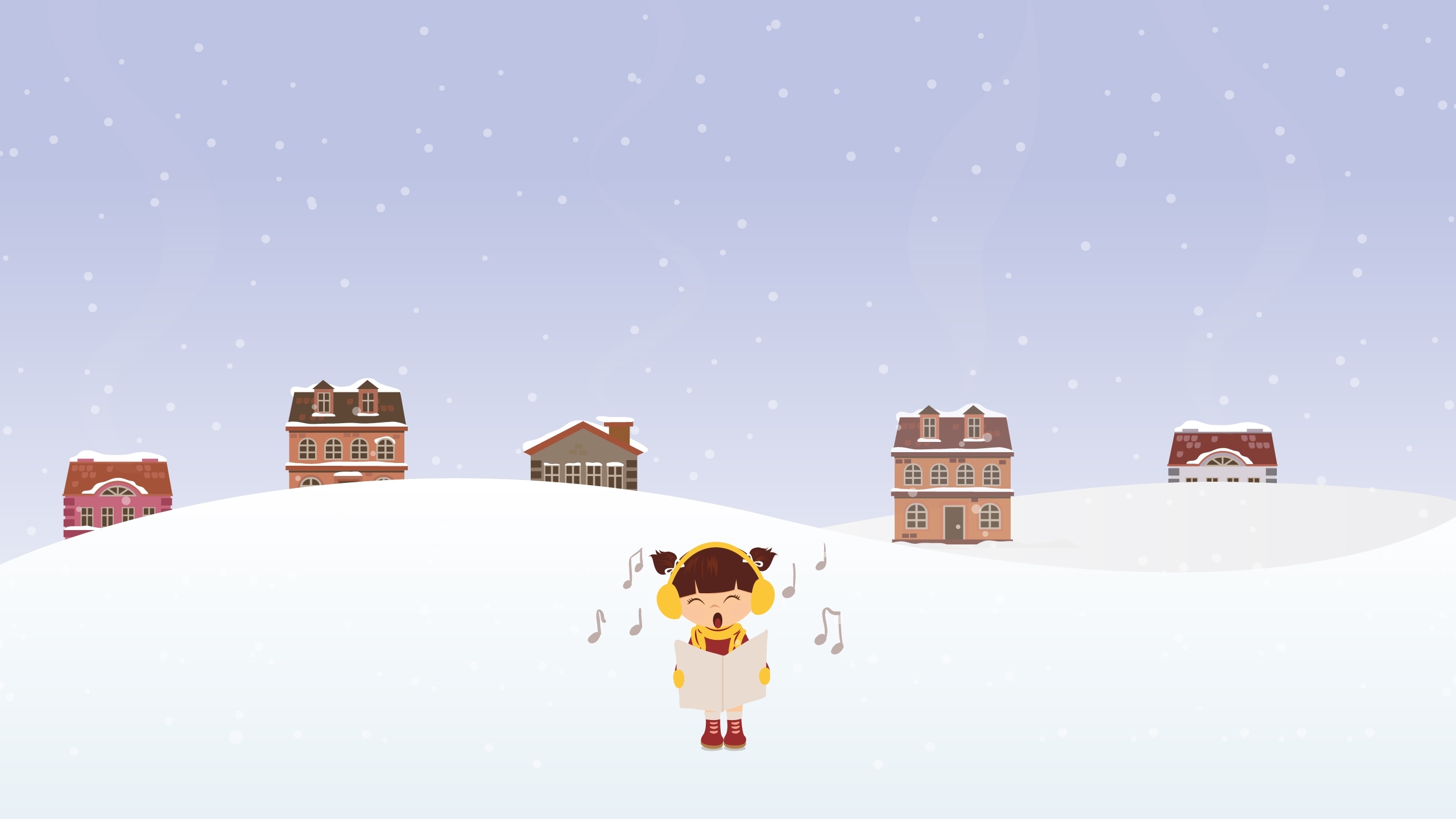 冬天 雪地 小女孩