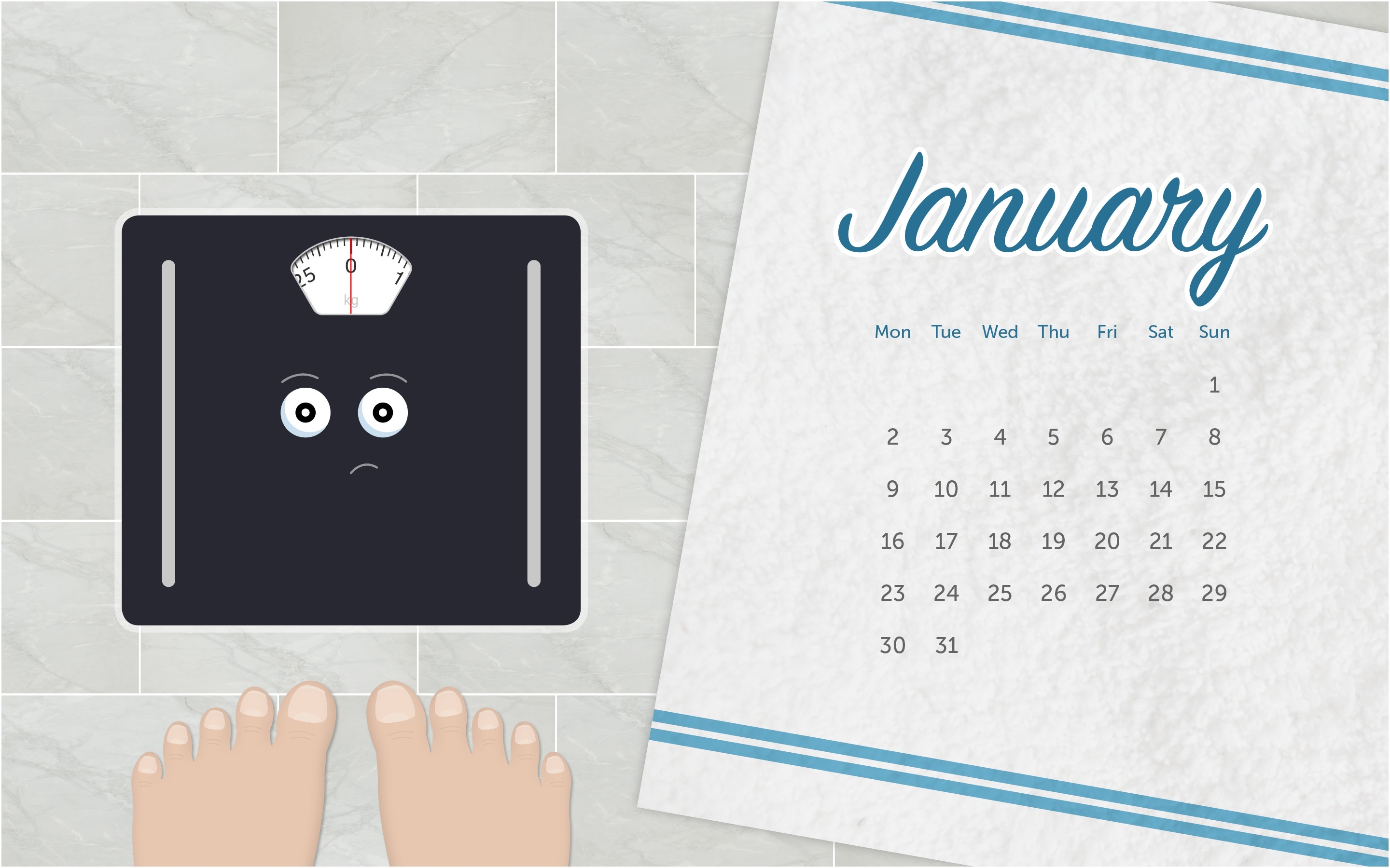 1月 体重秤