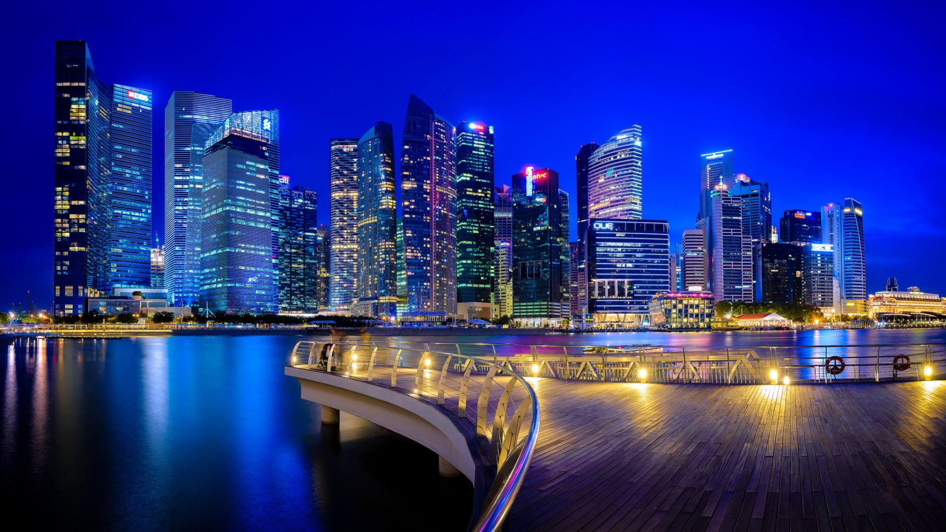 风景 城市夜景 建筑 灯光 新加坡