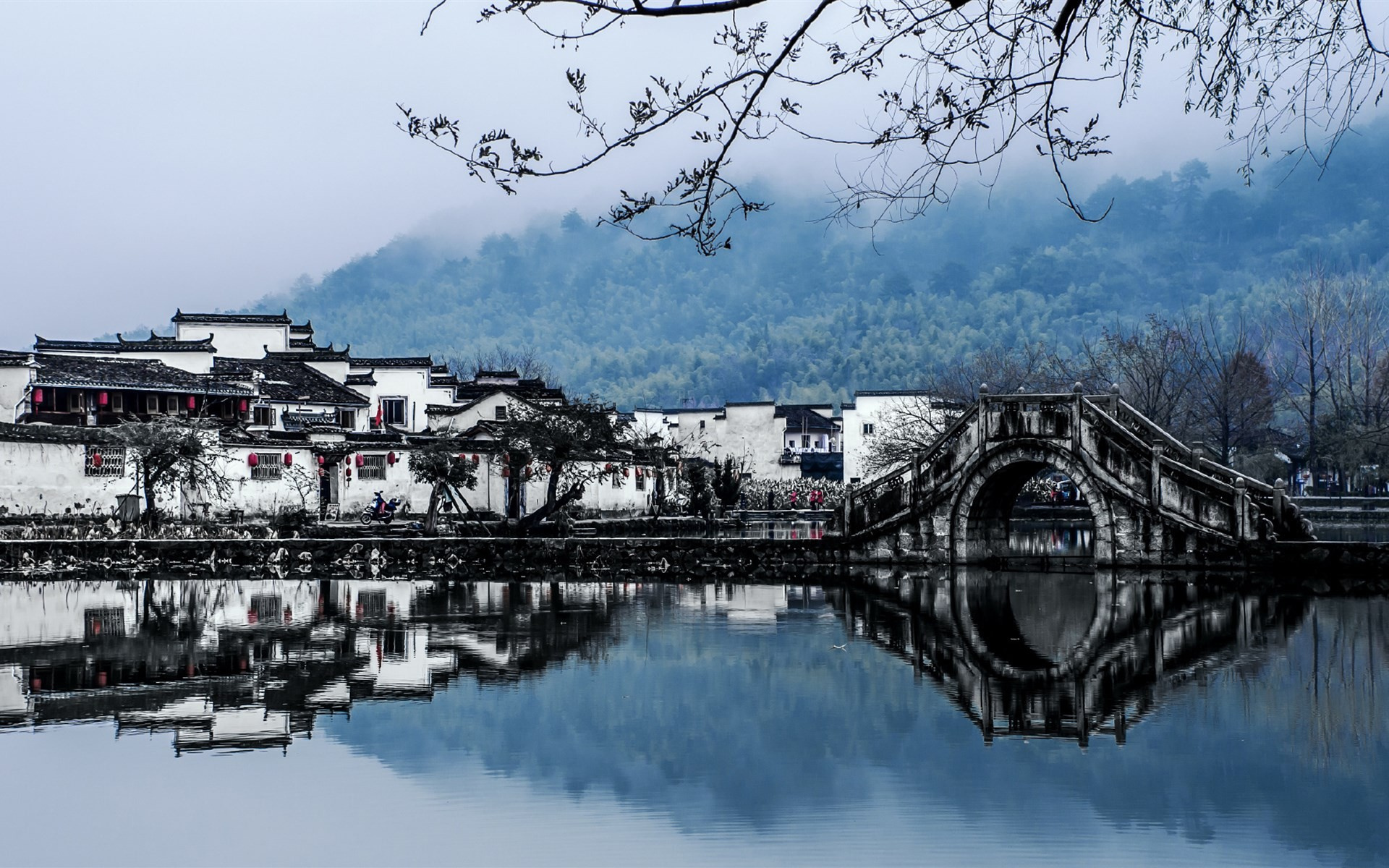 风景 自然风景 江南水乡 徽州 烟云蒙蒙