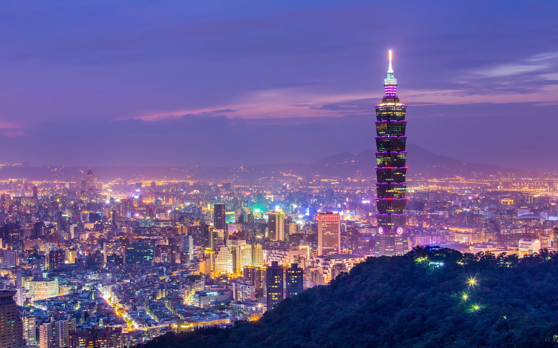 台北101 摩天大楼 夜景 风光 风景 宽屏