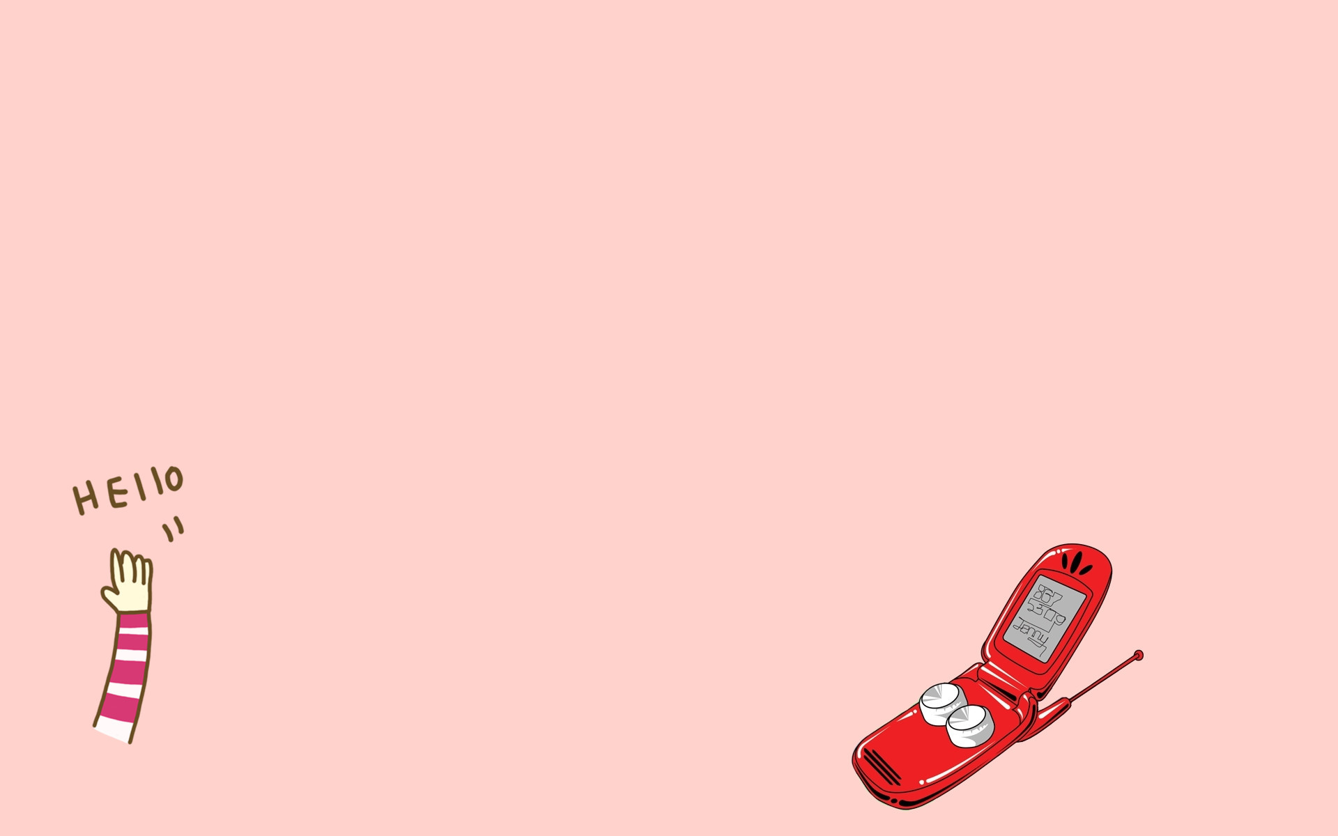 文字控 手绘 卡通 手机 你好