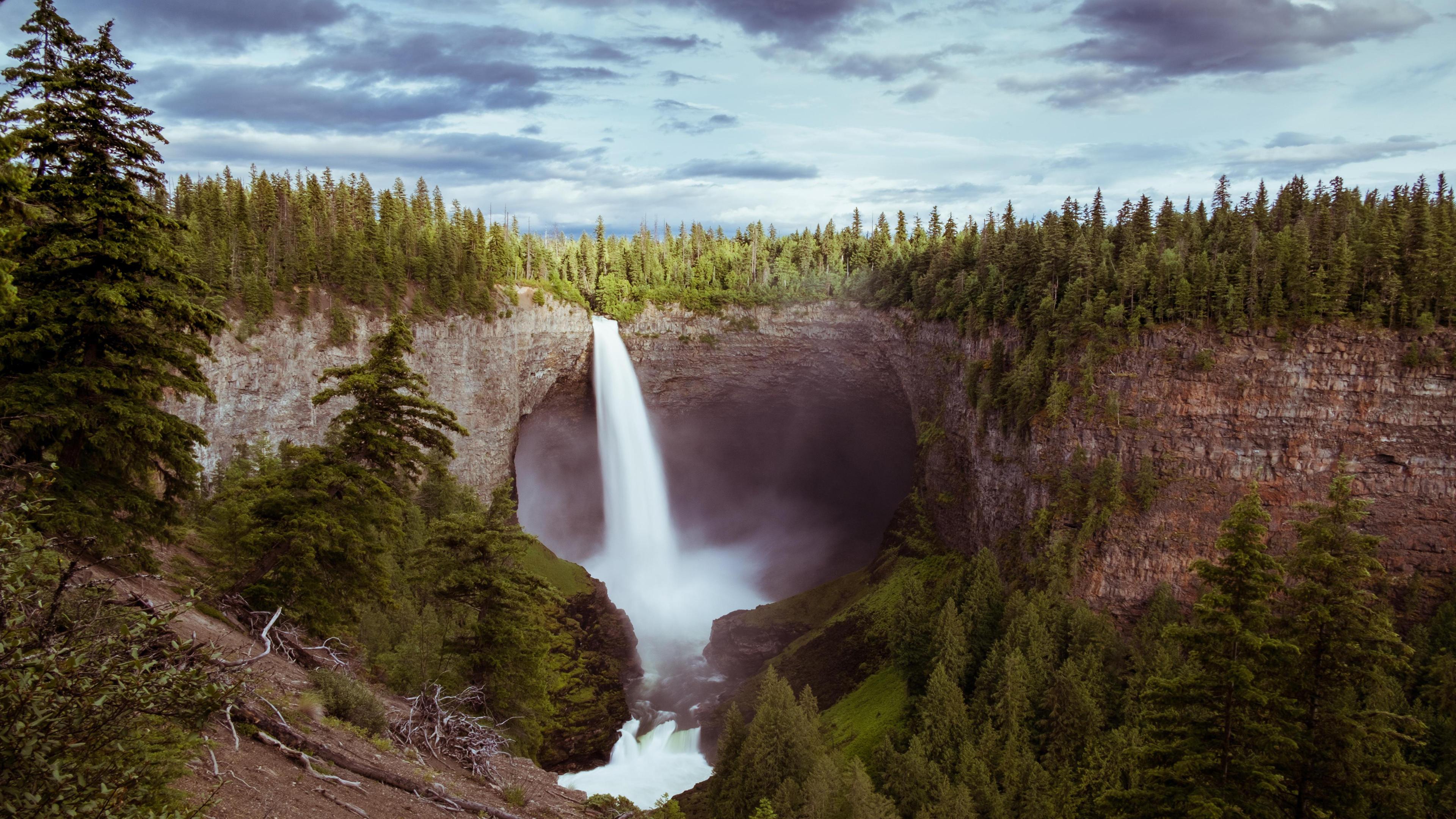 4K 风景 瀑布 森林