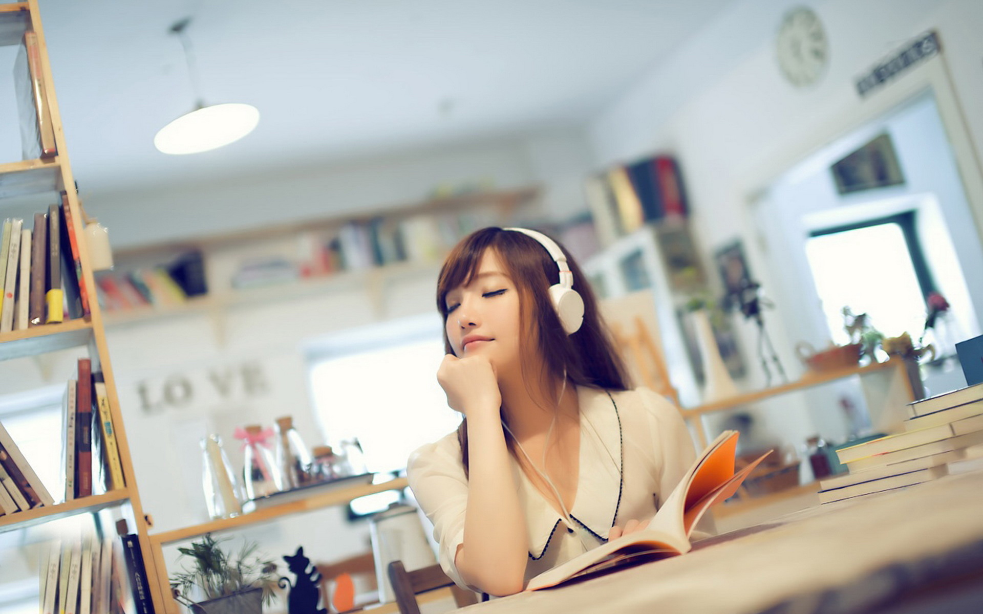 图书馆 清新美女