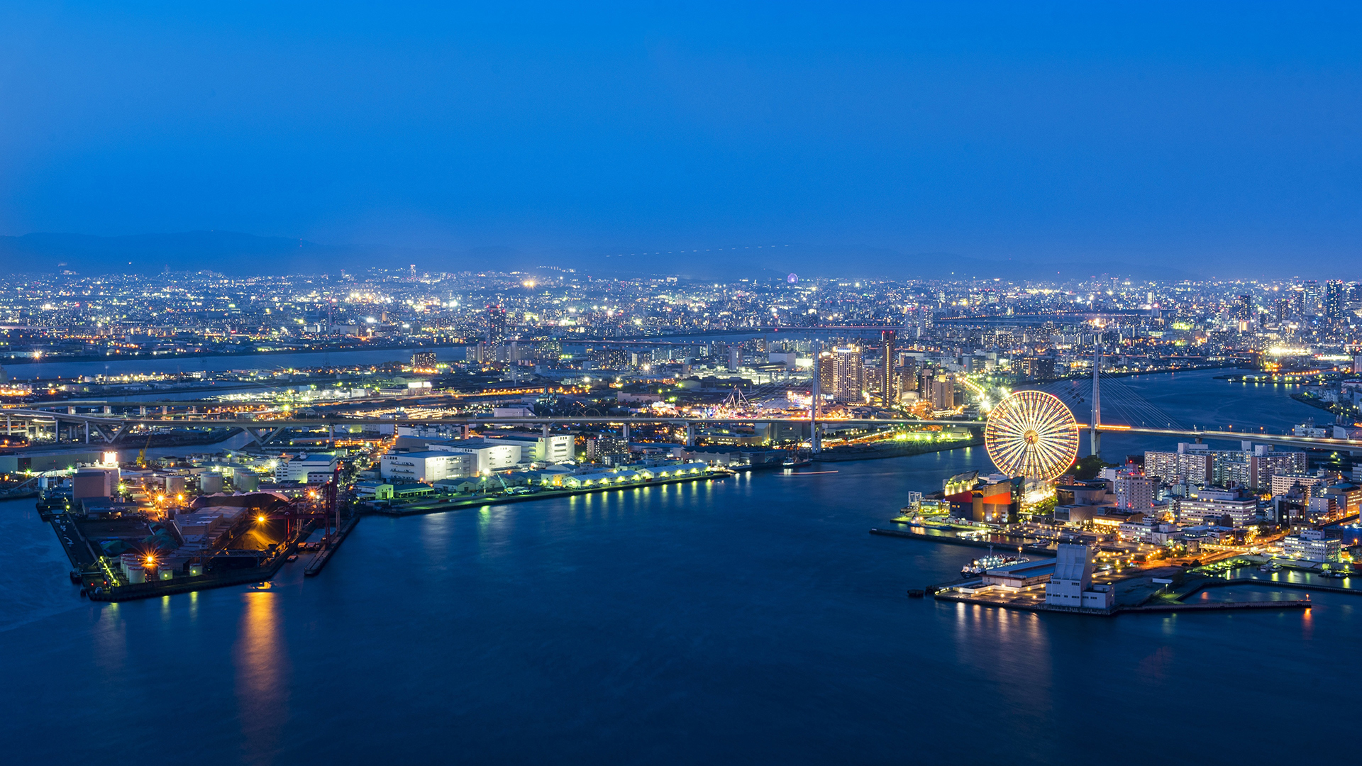 城市夜景  日本大阪  城市   建筑