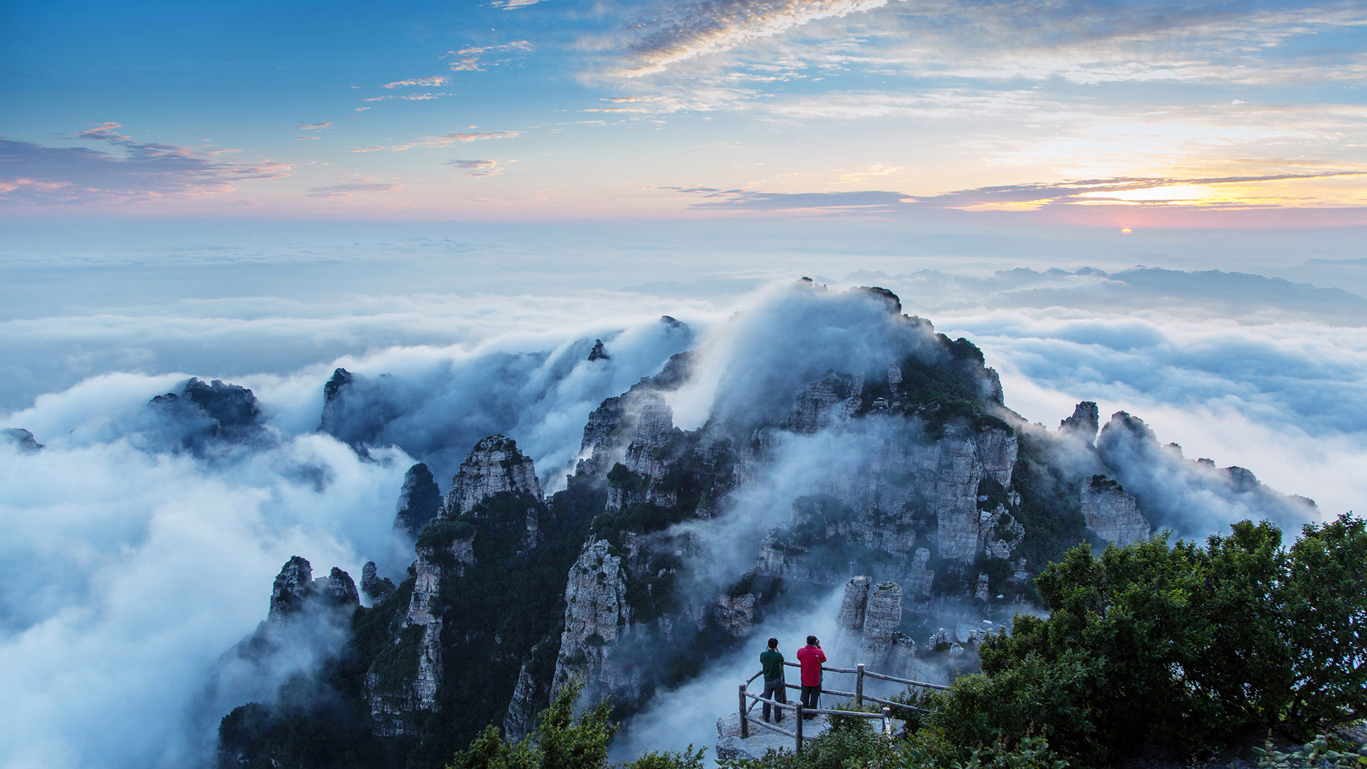 风景 自然风光 白石山 山川 云海