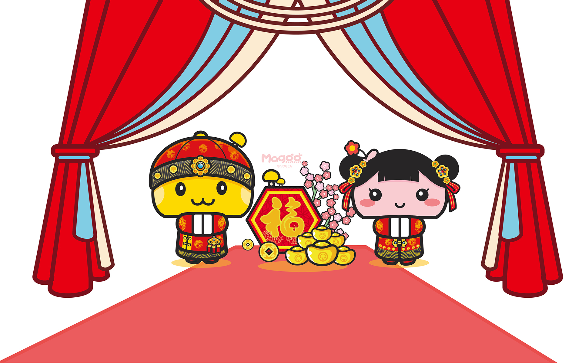 2017 新年快乐 蘑菇点点 春节