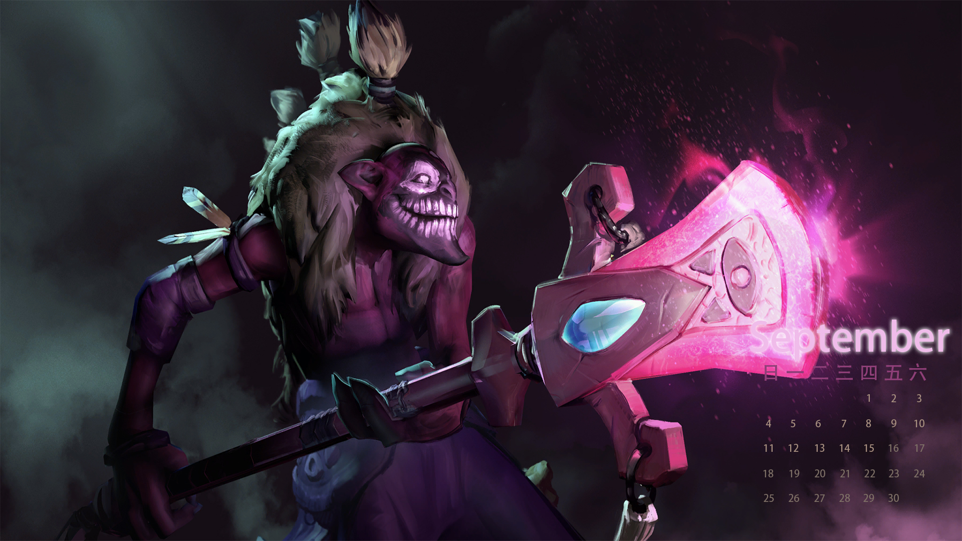 dota dota2 刀塔2 刀塔 暗牧 暗影牧师 9月 九月 月历 日历