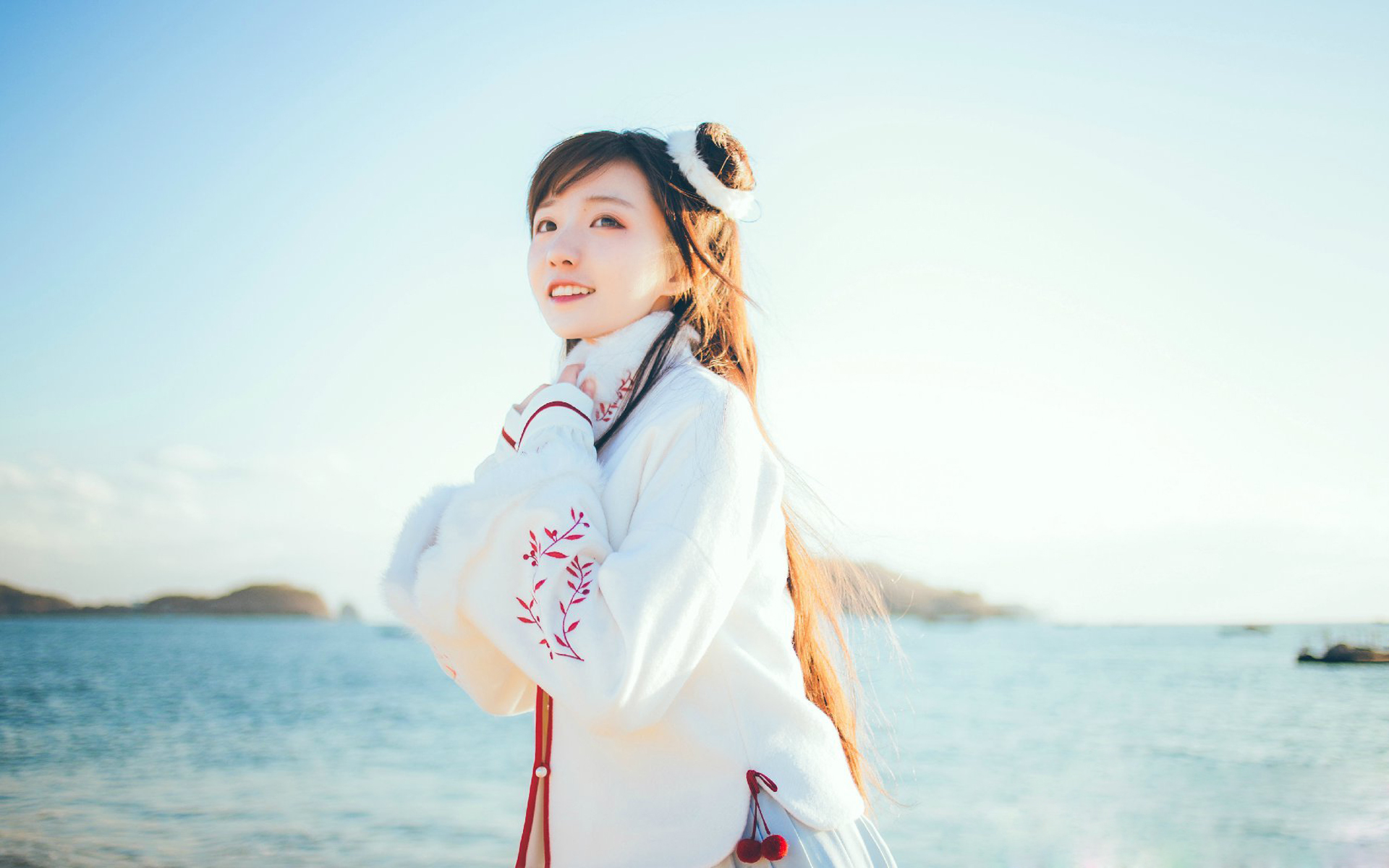 文艺古风 唯美可爱 汉服写真 海边