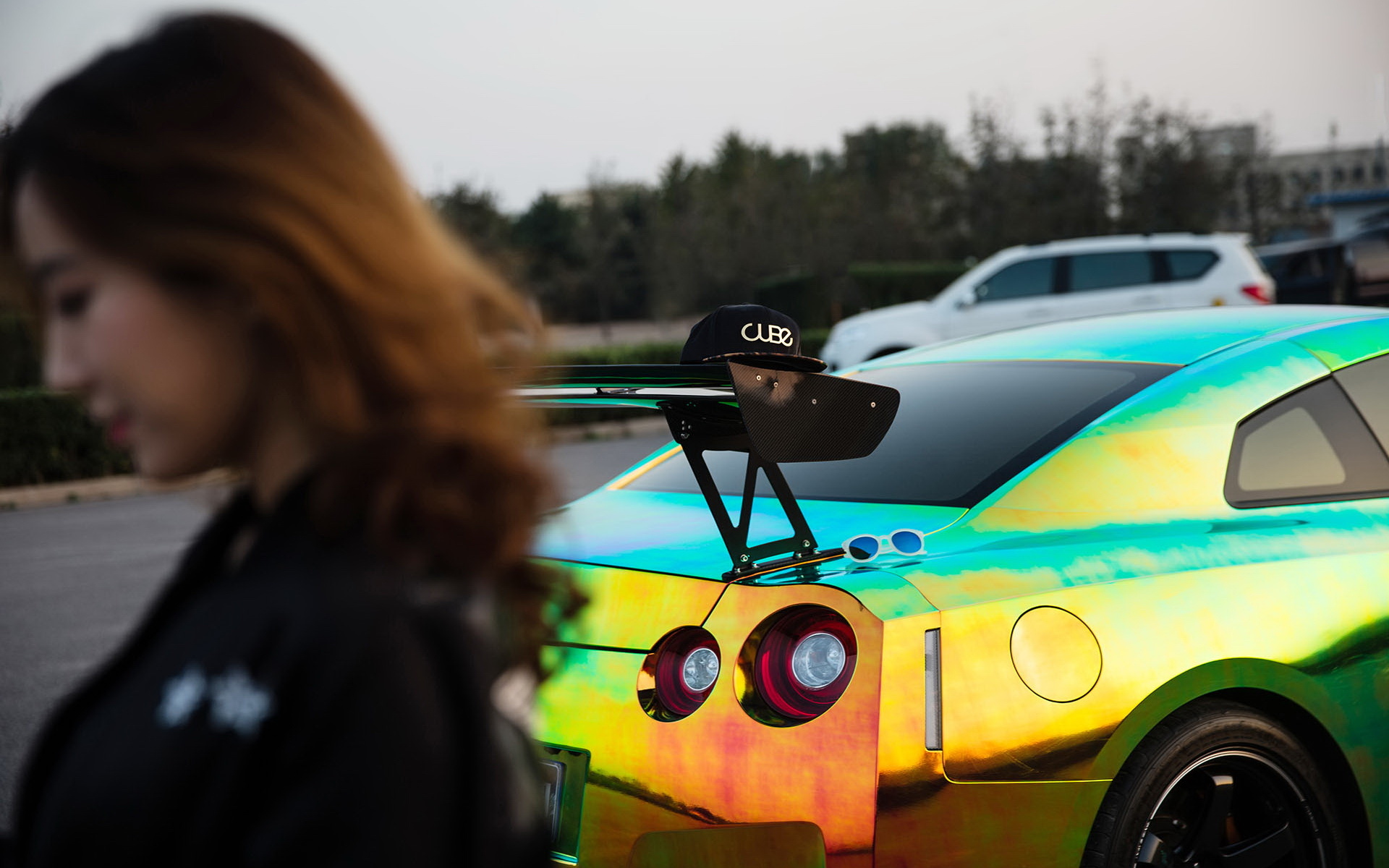 日产 GTR 改装车 美女 模特 闫佳琪 宽屏