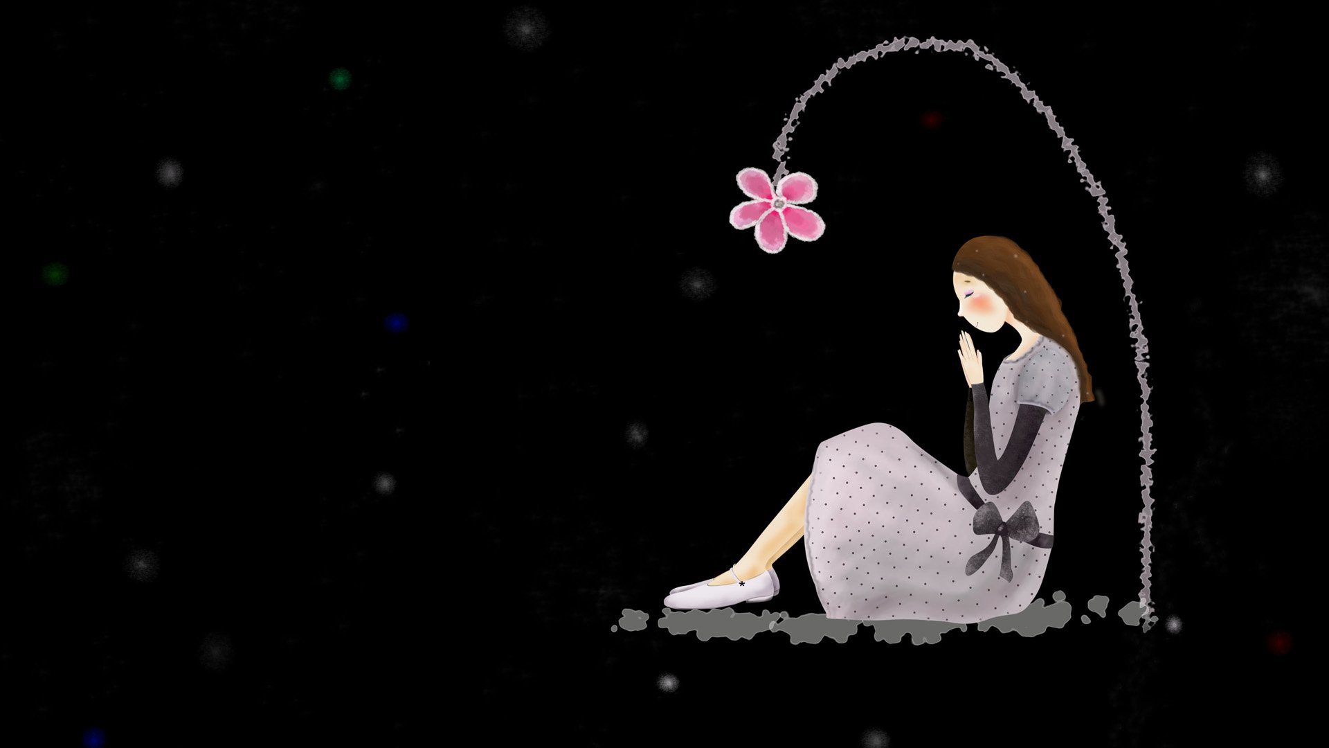 梦里飞插画 女孩 梦幻