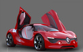 Renault DeZir 雷诺 概念车 汽车 红色 跑车  2012Y十月31D 儿童桌面专用